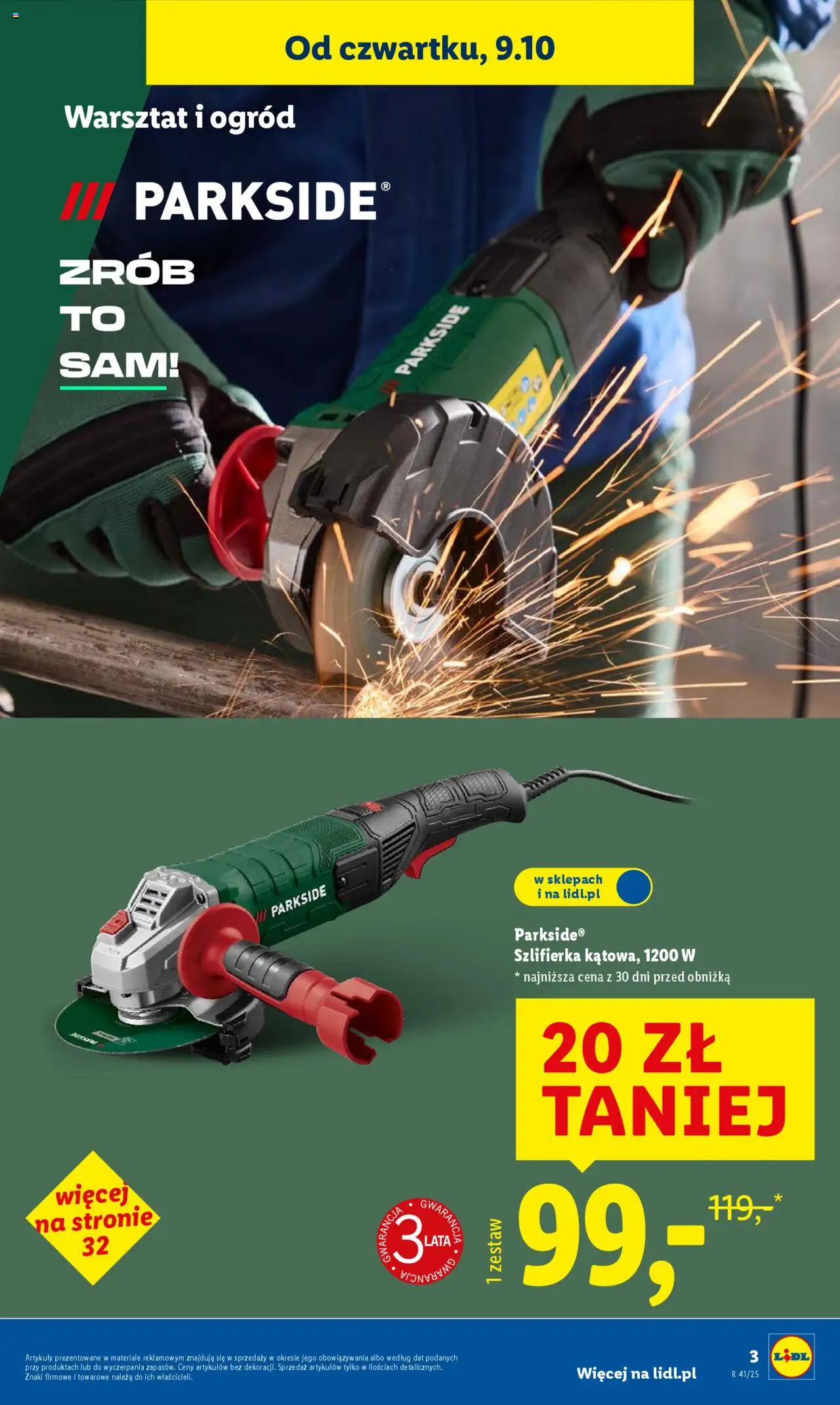 Lidl Katalog od 06.10.2025 | Strona: 3 | Produkty: Szlifierka