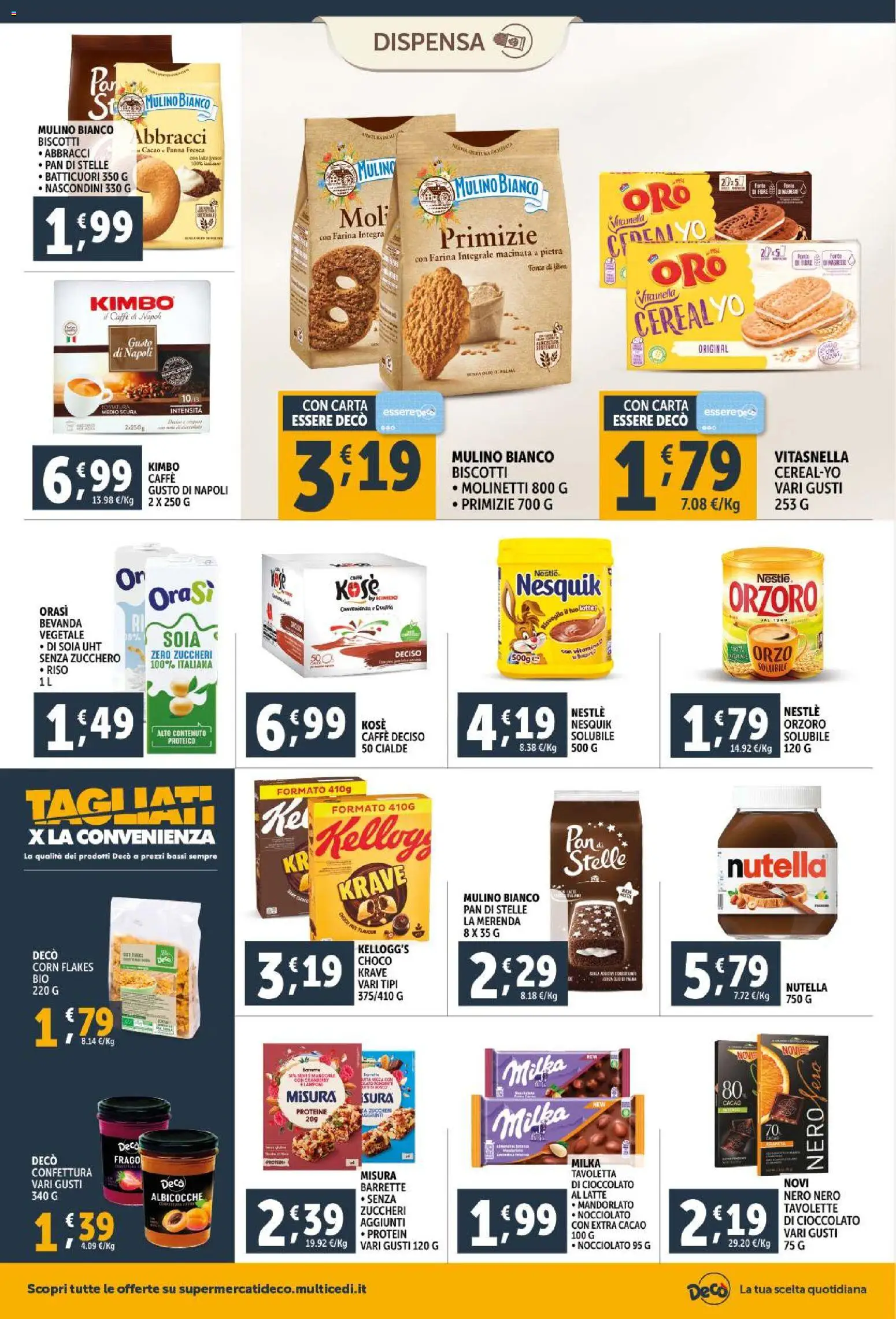 Volantino Decò del 20.01.2026 | Pagina: 12 | Prodotti: Cioccolato, Biscotti, Nutella, Cacao