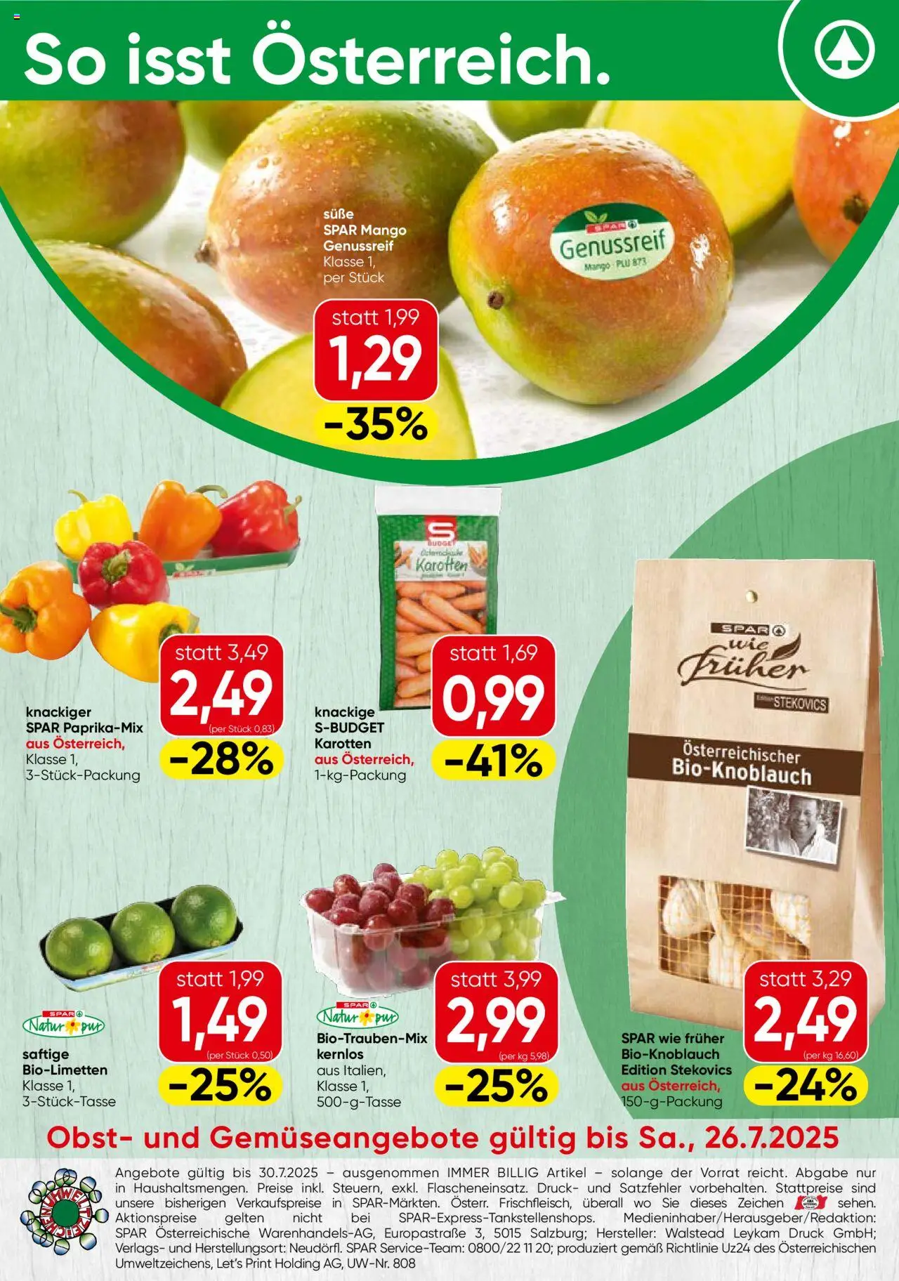 Spar Flugblatt - Burgenland gültig ab 24.07.2025 | Seite: 16 | Produkte: Obst, Mango