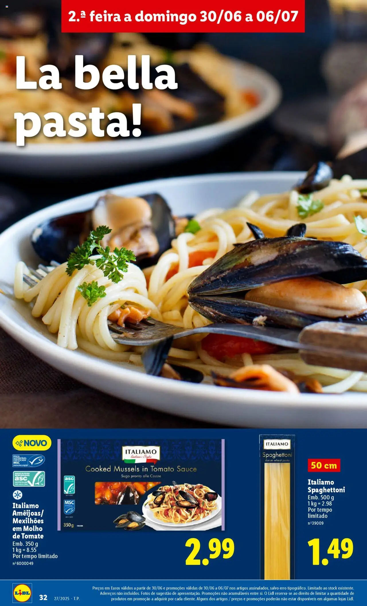 Lidl folheto │ válido de 30.06.2025 | Página: 32 | Produtos: Molho de tomate, Tomate, Mexilhões