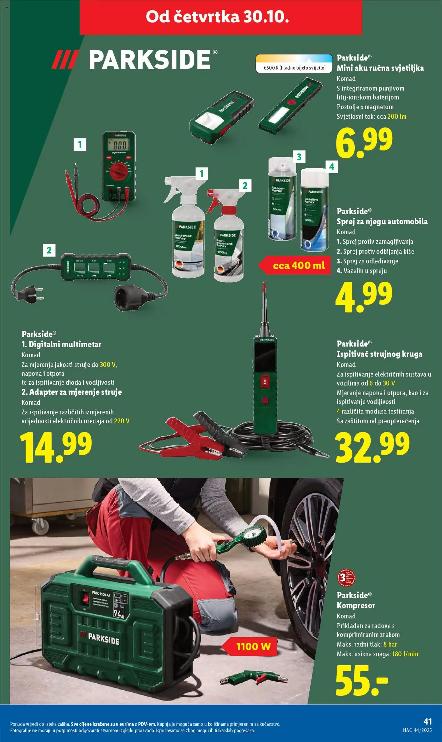 Lidl katalog | vrijedi od 27.10.2025 | Stranica: 41 | Proizvodi: Svjetiljka, Kompresor, Adapter, Parkside