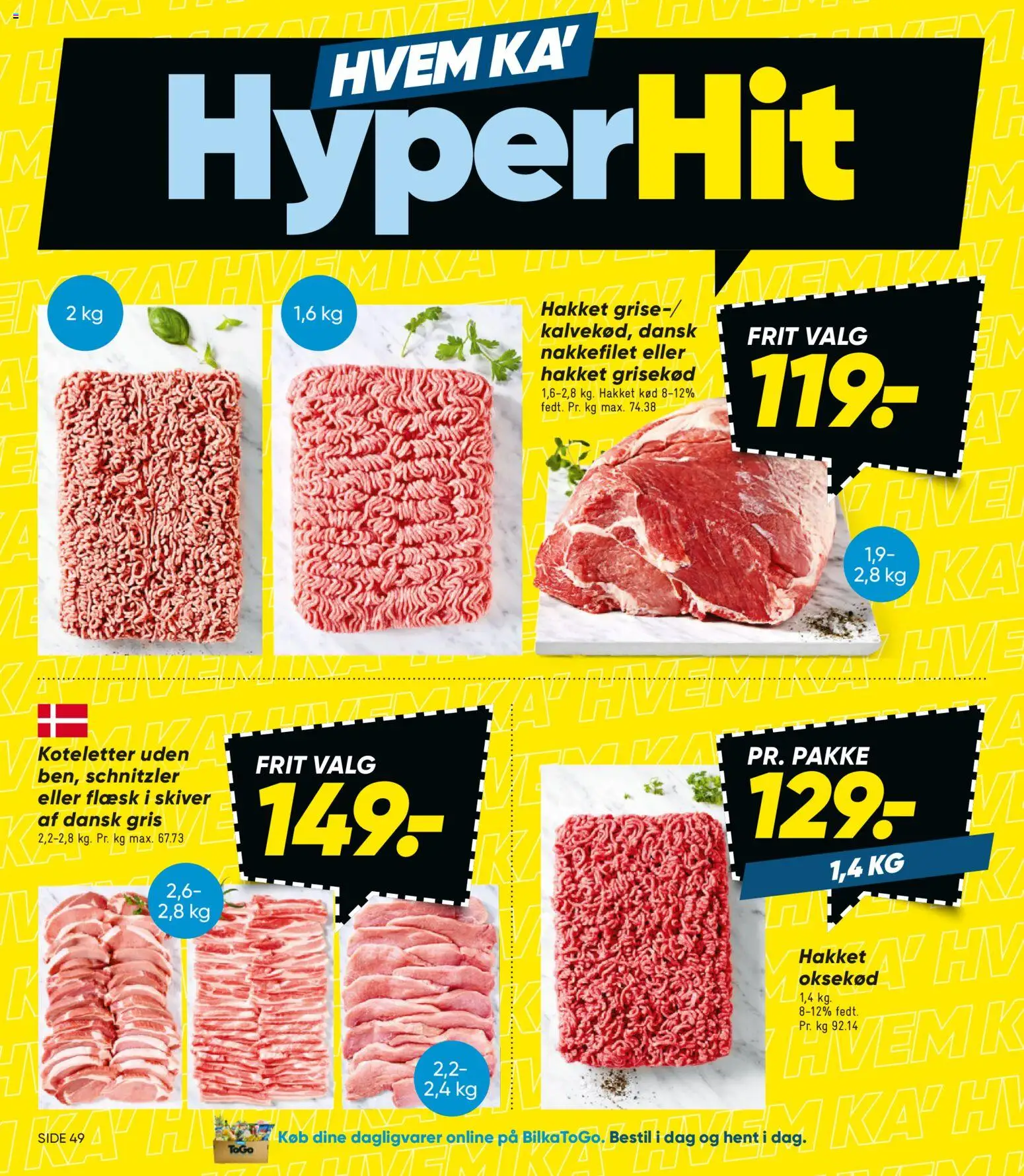 Bilka tilbudsavis – gyldig fra 01.01.2026 | Side: 8 | Produkter: Koteletter, Hakket kød, Schnitzler, Nakkefilet