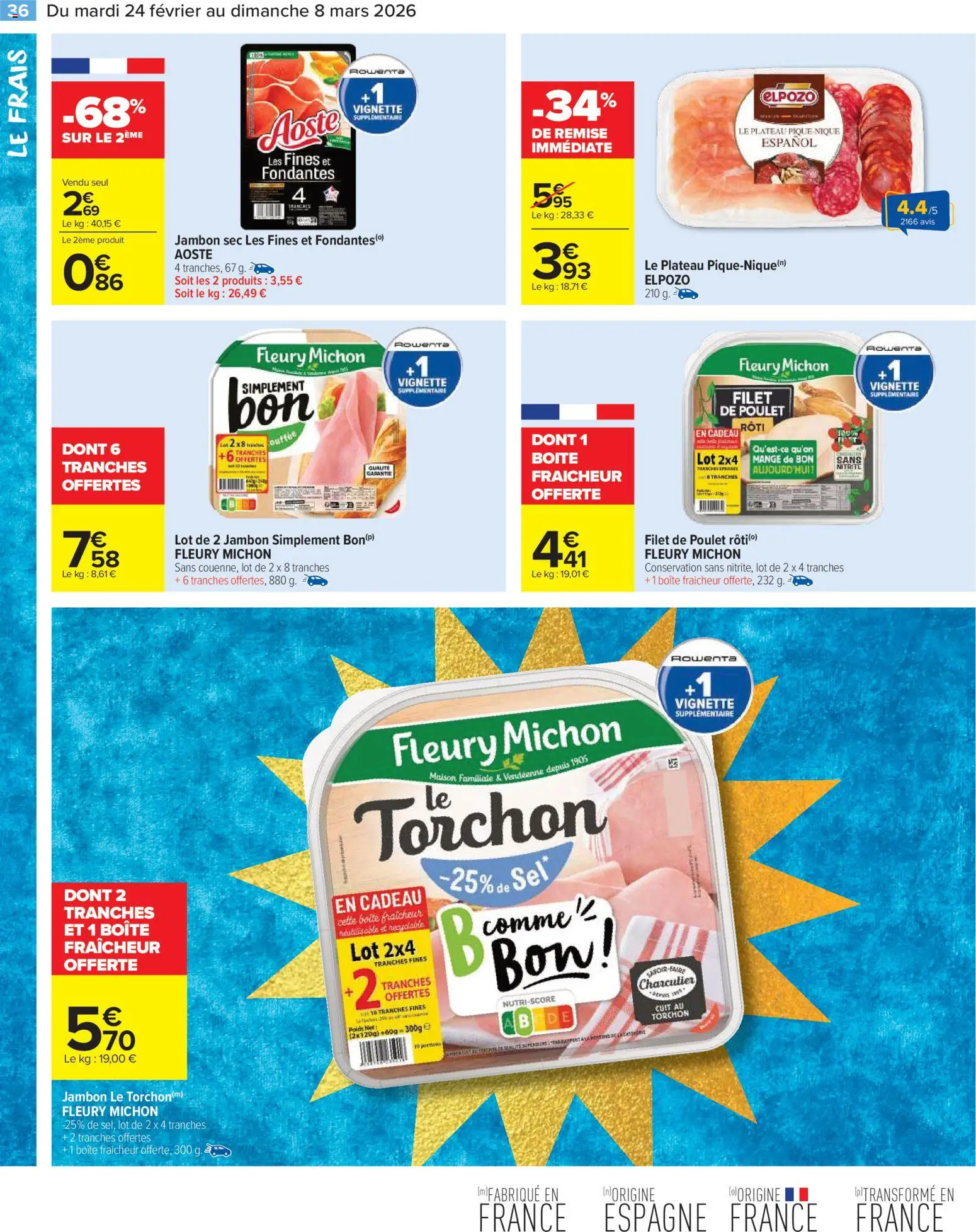 {H1} | Page: 38 | Produits: Torchon, Plateau, Poids, Jambon