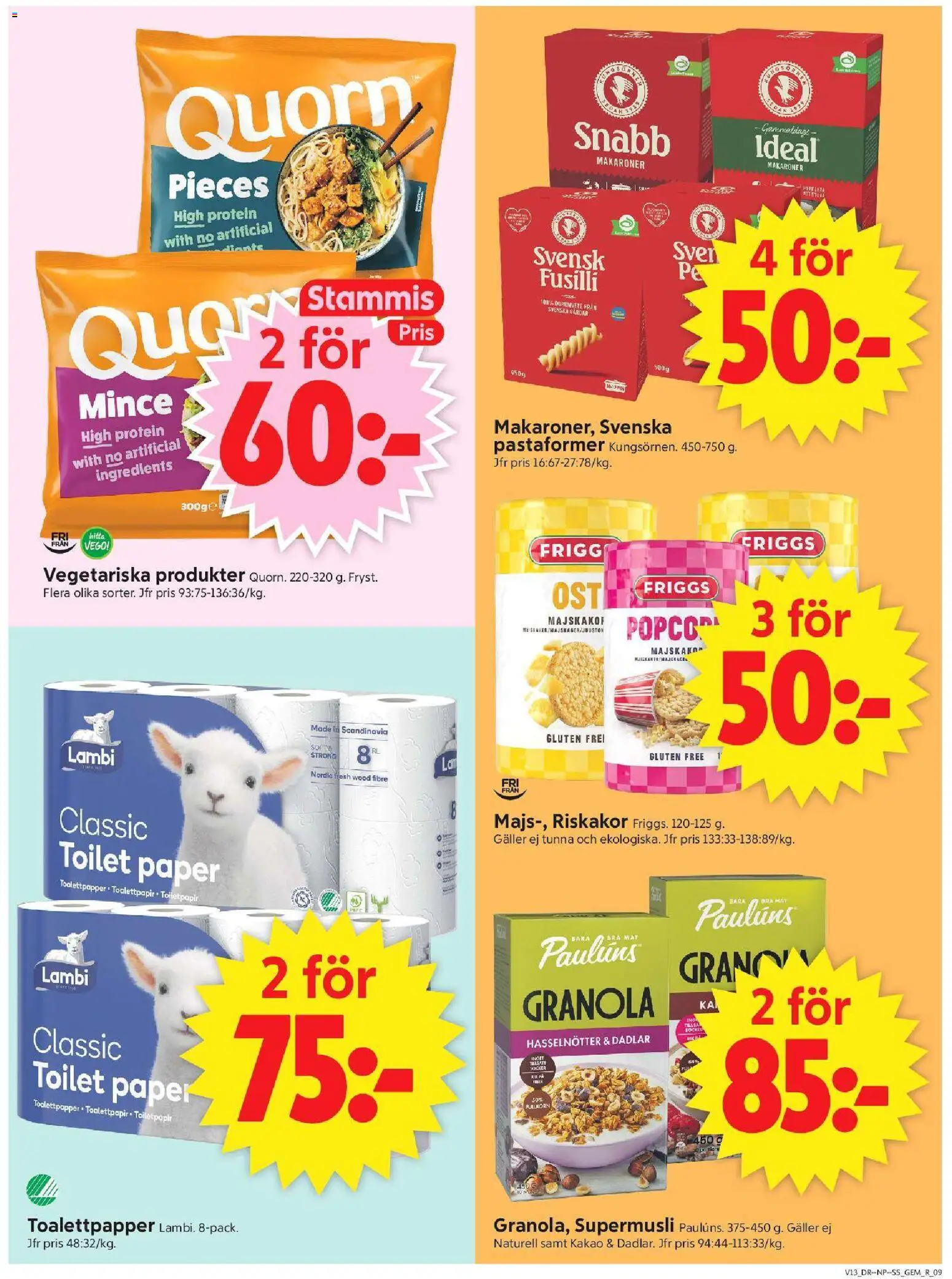 ICA Supermarket reklamblad aktuell från 23.03.2026 | Sida: 11 | Produkter: Gem, Toalettpapper, Riskakor, Granola