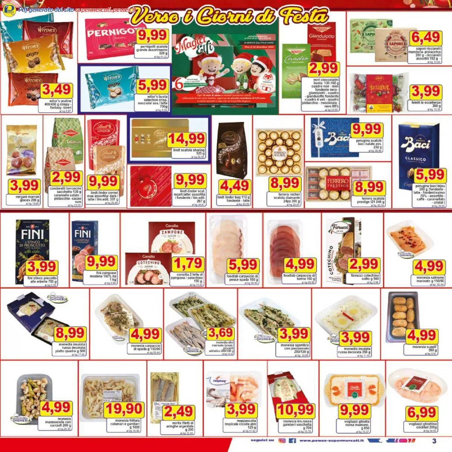 Volantino Pewex del 16.12.2025 | Pagina: 3 | Prodotti: Gamberi, Carciofi, Tonno, Piatto