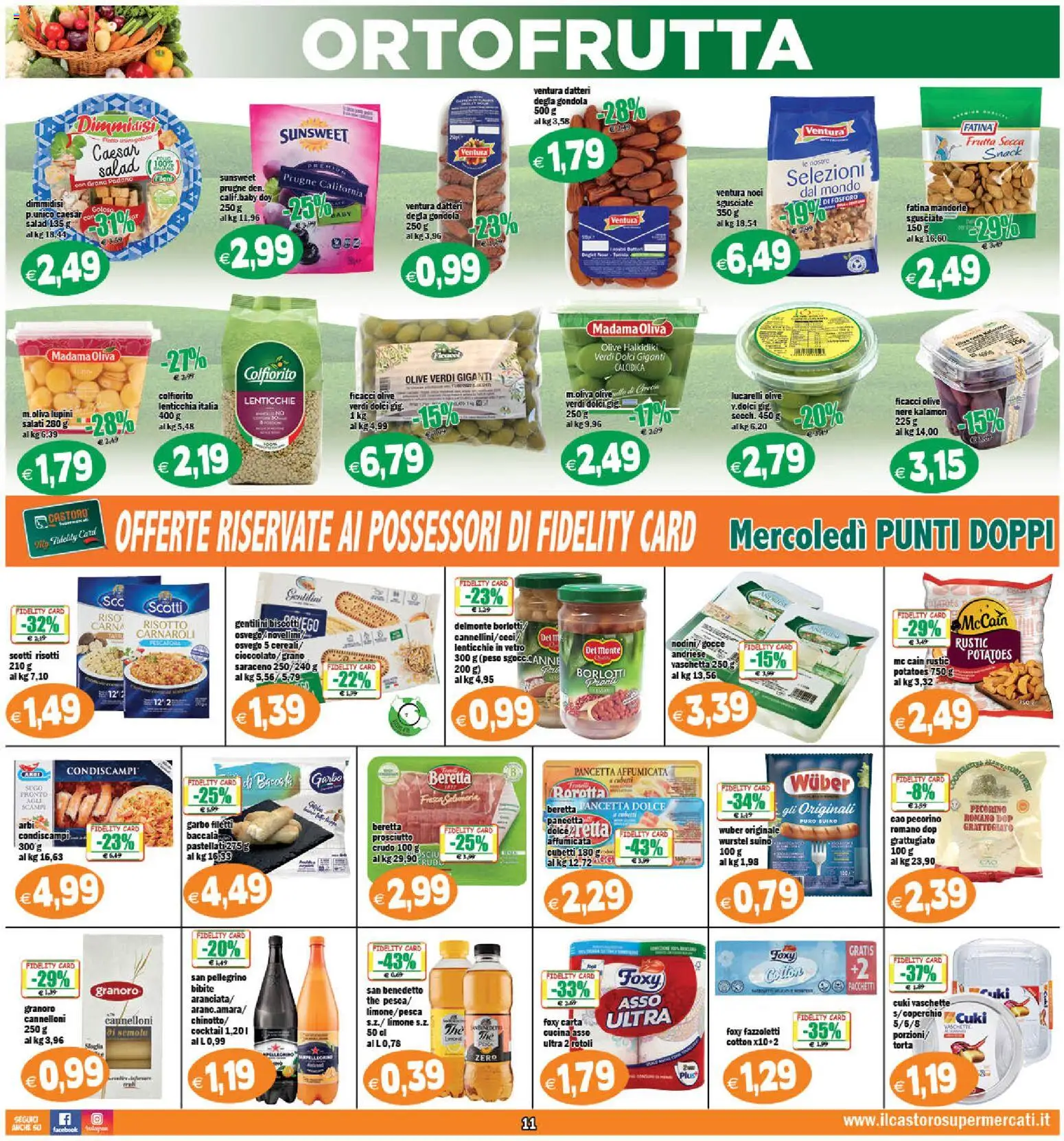 Volantino Il Castoro del 27.03.2026 | Pagina: 11 | Prodotti: Riso, Biscotti, Lenticchie, Pecorino Romano