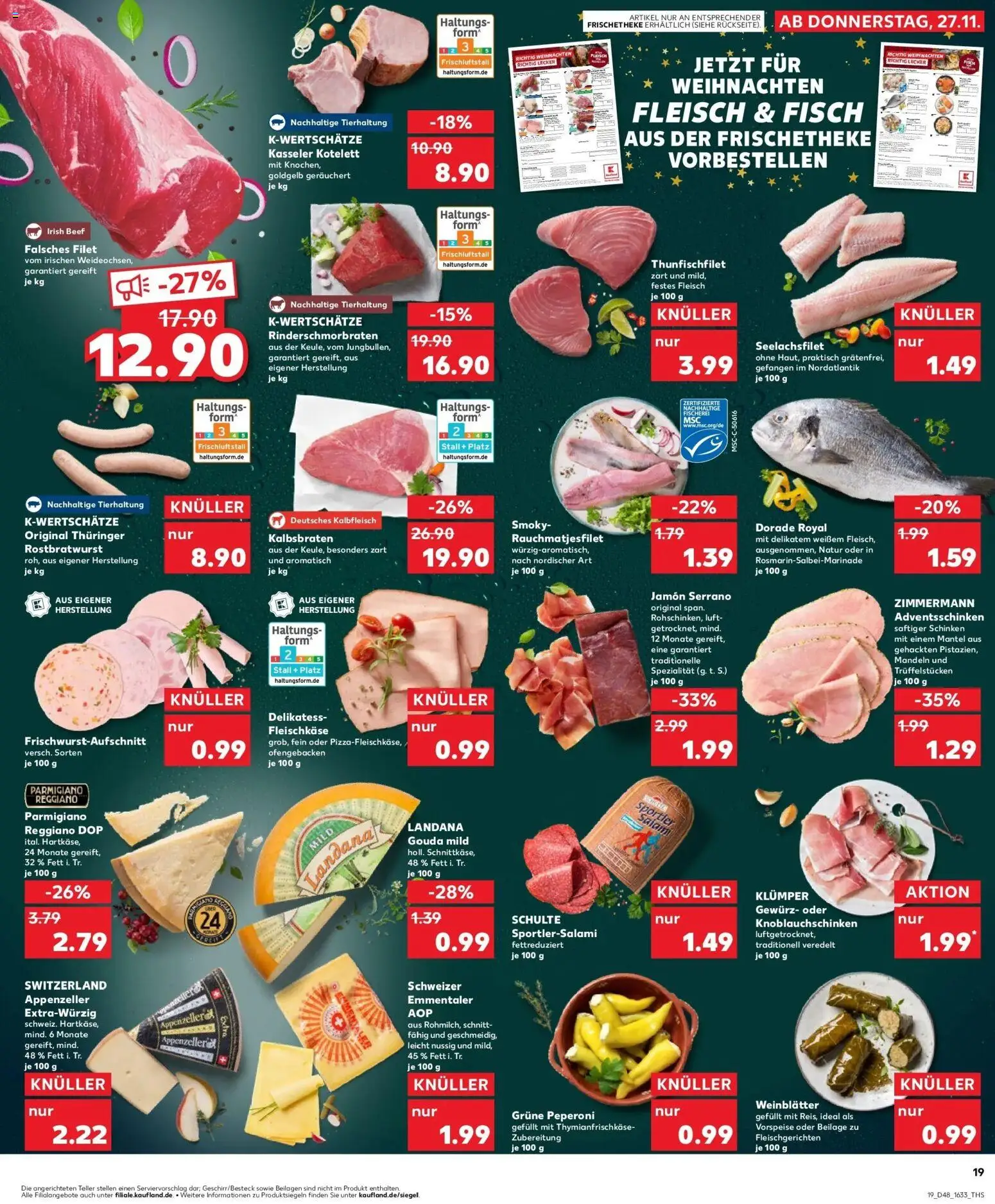 Kaufland prospekt Steinheim An Der Murr	 – gültig ab 30.11.2025 | Seite: 19 | Produkte: Dorade, Mandeln, Salami, Fleisch