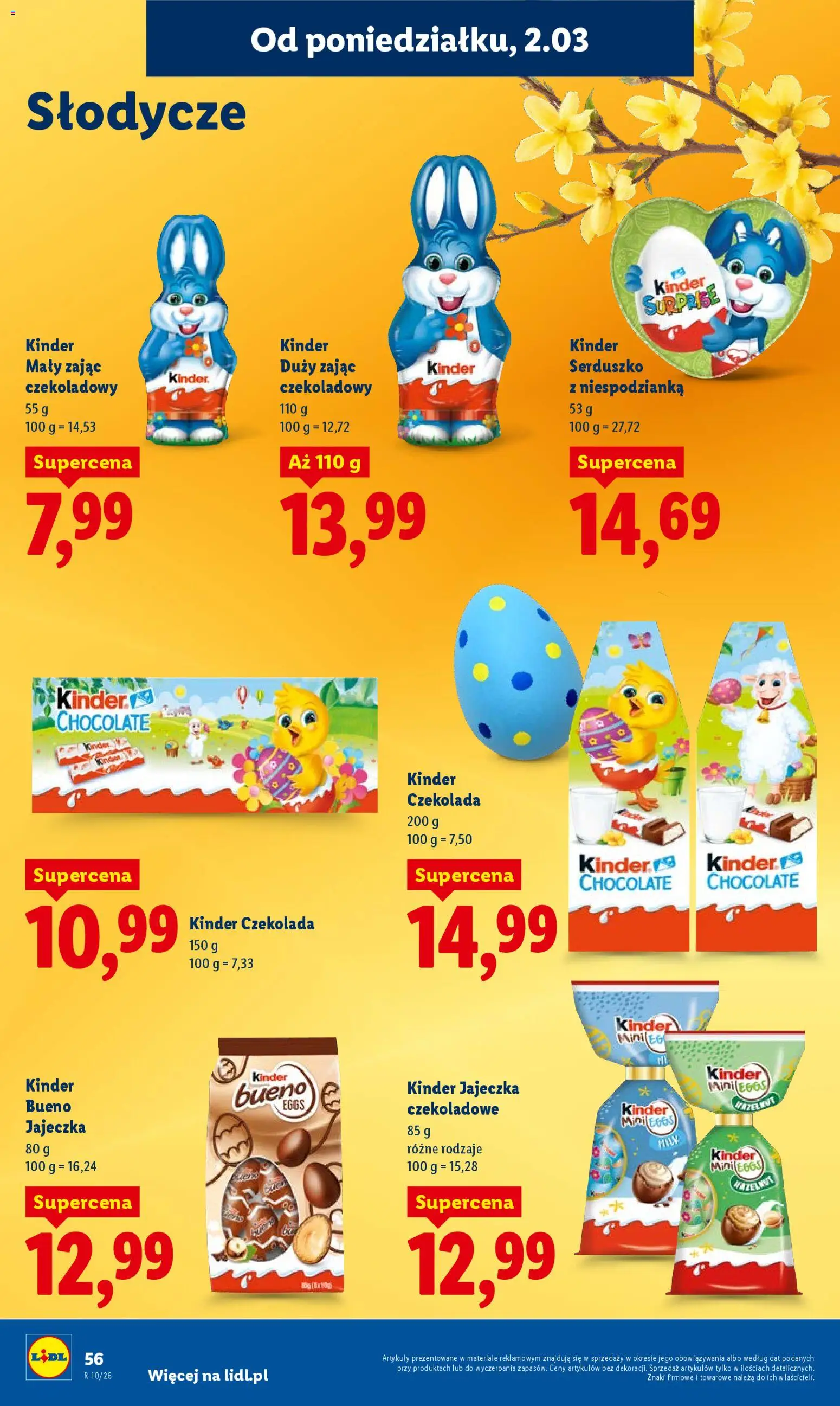 Lidl Polsko leták od 02.03.2026 | Strana: 56 | Produkty: Kinder, Kinder Bueno