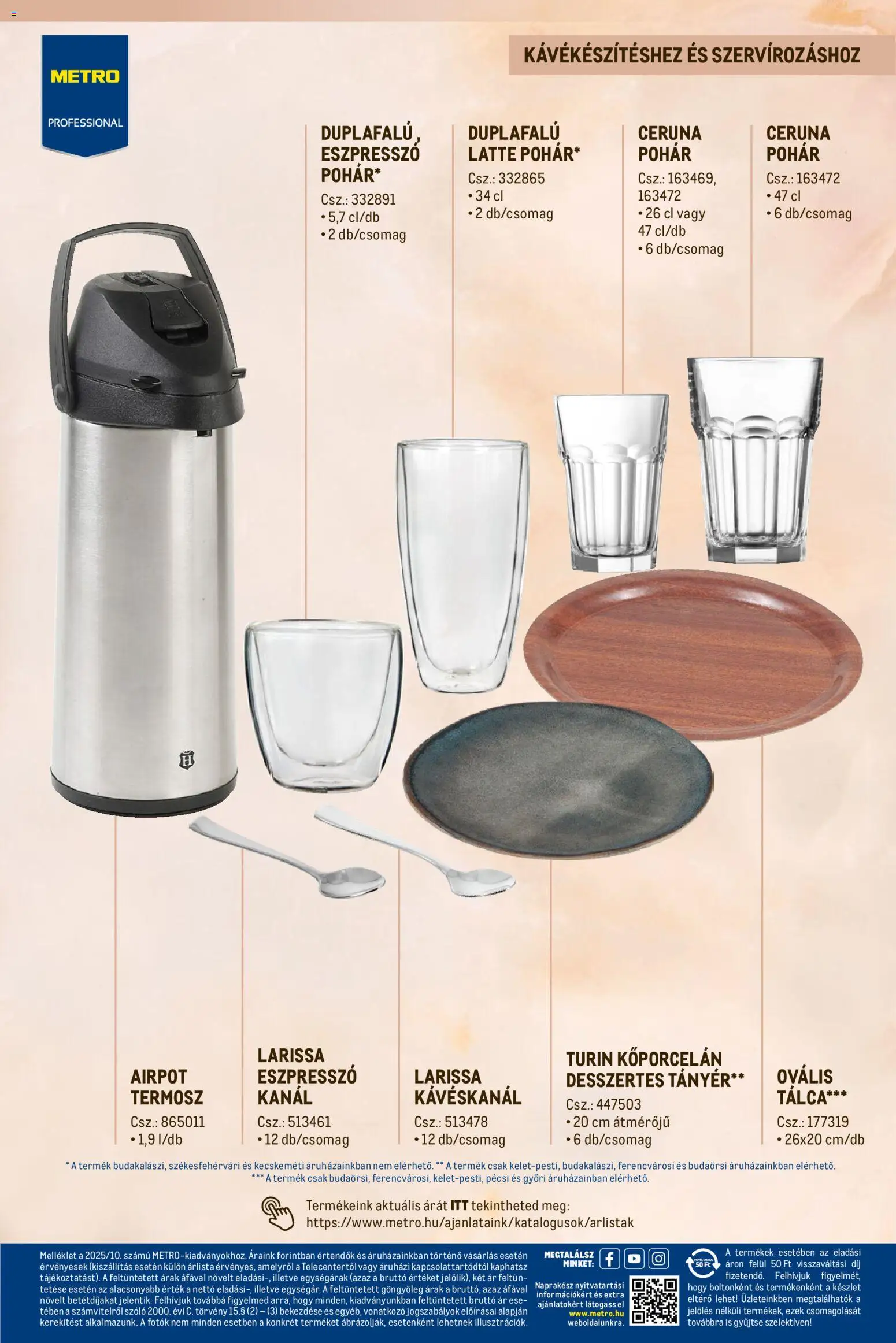 Metro akciós ujság - amely érvényes a következő dátumtól: 01.10.2025 | Oldal: 15 | Termékek: Szőlő, Termosz, Tányér, Pohár