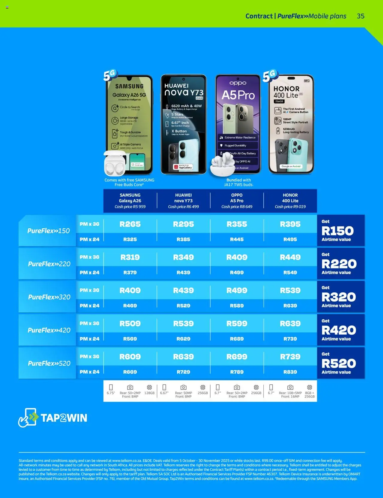 New Telkom catalogue – valid from 05.10.2025 | Page: 33 | Products: Sim, Camera, Battery, Water