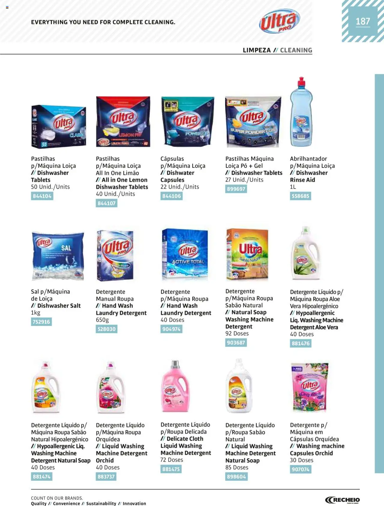 Recheio AS NOSSAS MARCAS │ válido de 19.12.2023 | Página: 187 | Produtos: Pó, Abrilhantador, Sabão, Detergente