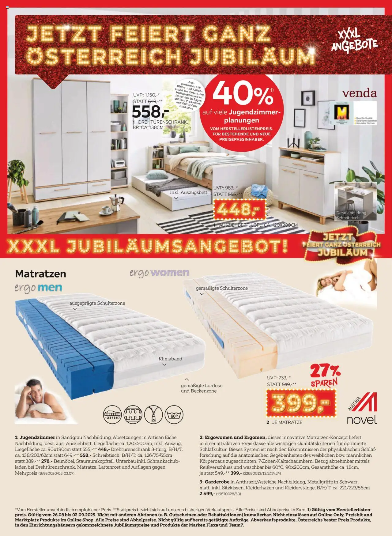 XXXLutz Jubiläum geschenke gültig ab 26.08.2025 | Seite: 16 | Produkte: Matratze, Lattenrost