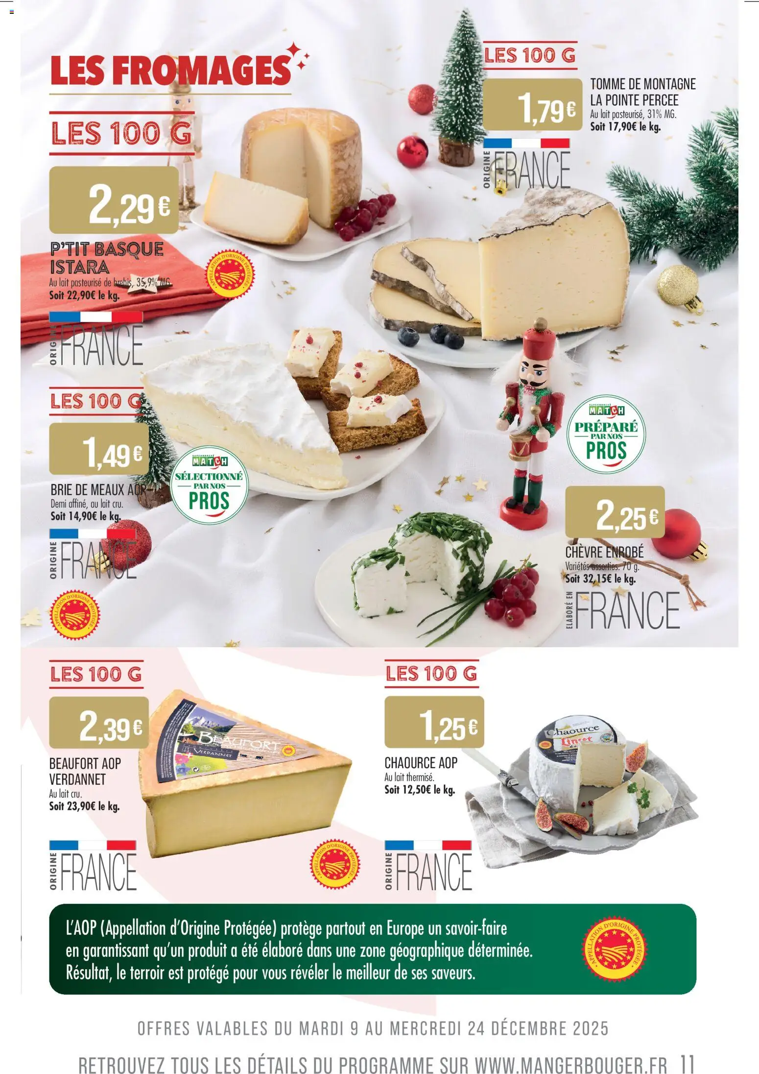 {H1} | Page: 11 | Produits: Beaufort, Lait, Brie