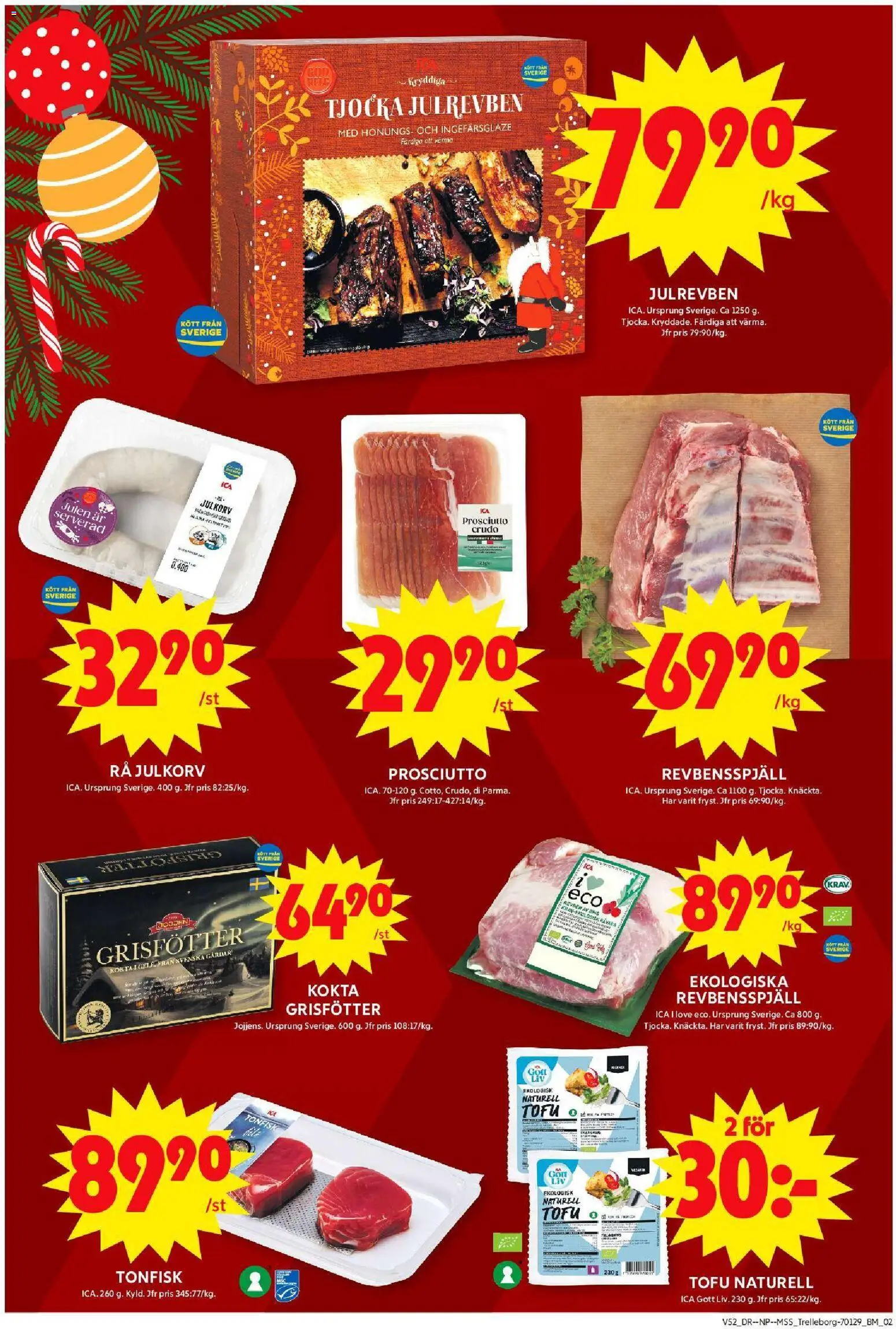 ICA Maxi reklamblad aktuell från 22.12.2025 | Sida: 2 | Produkter: Revbensspjäll, Tonfisk