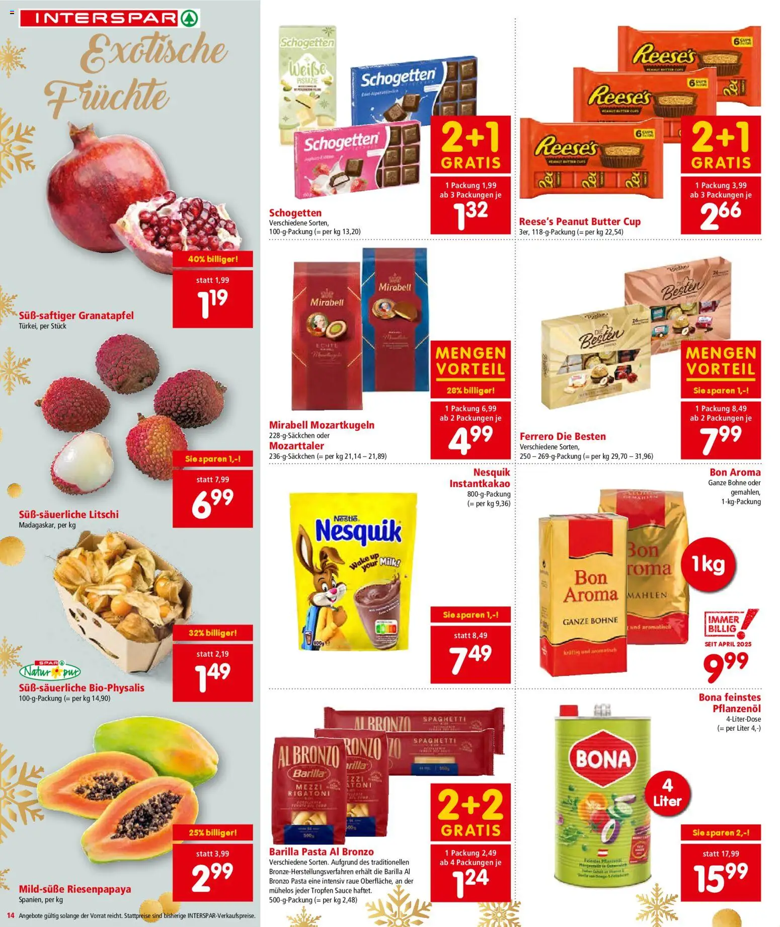 Interspar Flugblatt - Niederösterreich gültig ab 18.12.2025 | Seite: 14 | Produkte: Pasta, Rizsliszt, Butter, Hajdina liszt