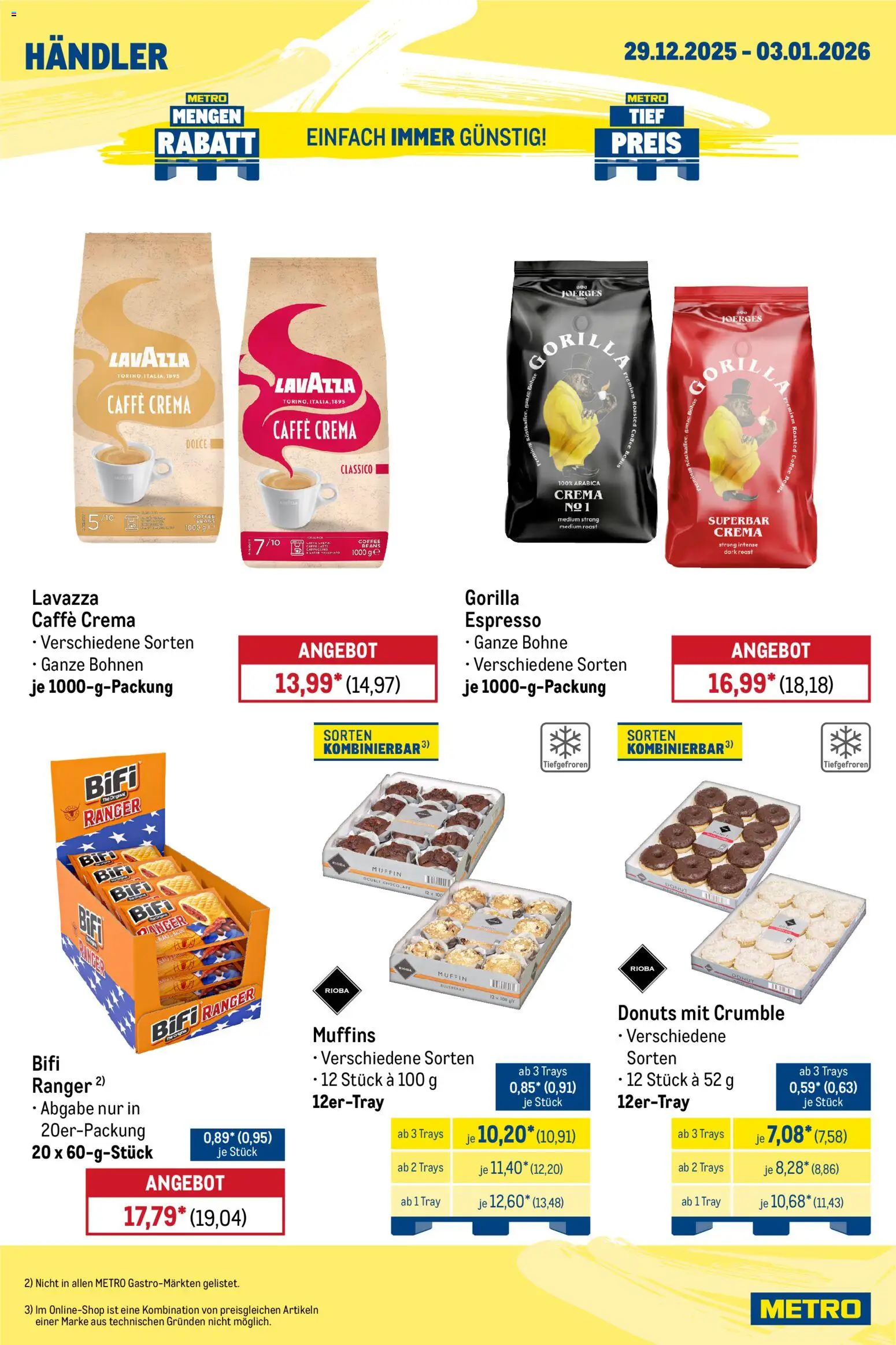 Metro Wochen-Angebote Händler – gültig ab 29.12.2025 | Seite: 8 | Produkte: Lavazza, Bifi, Donuts