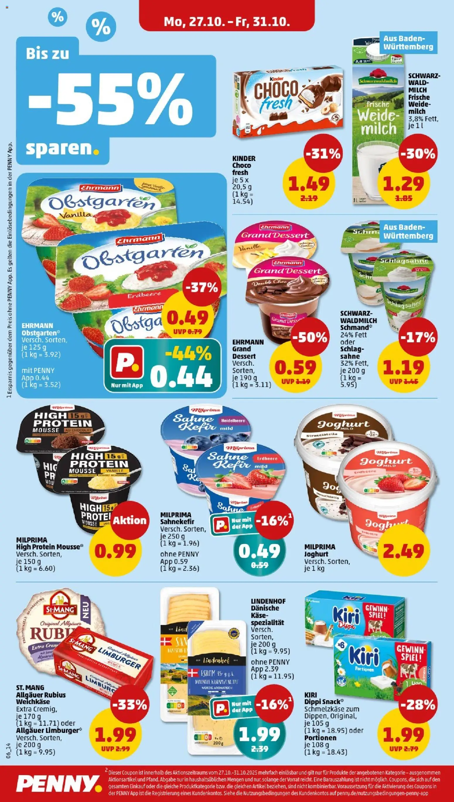 Penny - Baden-Württemberg – gültig ab 27.10.2025 | Seite: 8 | Produkte: Spiel, Kefir, Schlagsahne, Joghurt