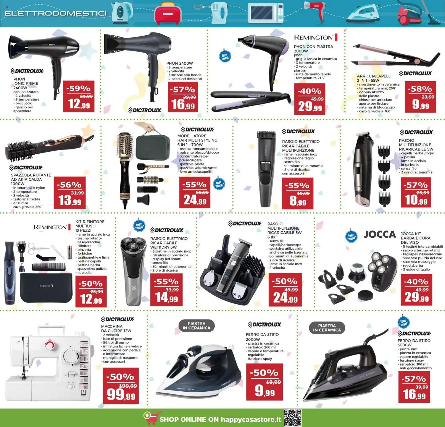 Volantino Happy Casa del 04.12.2025 | Pagina: 16 | Prodotti: Spazzola, Rasoio, Rasoio elettrico, Ferro arricciacapelli