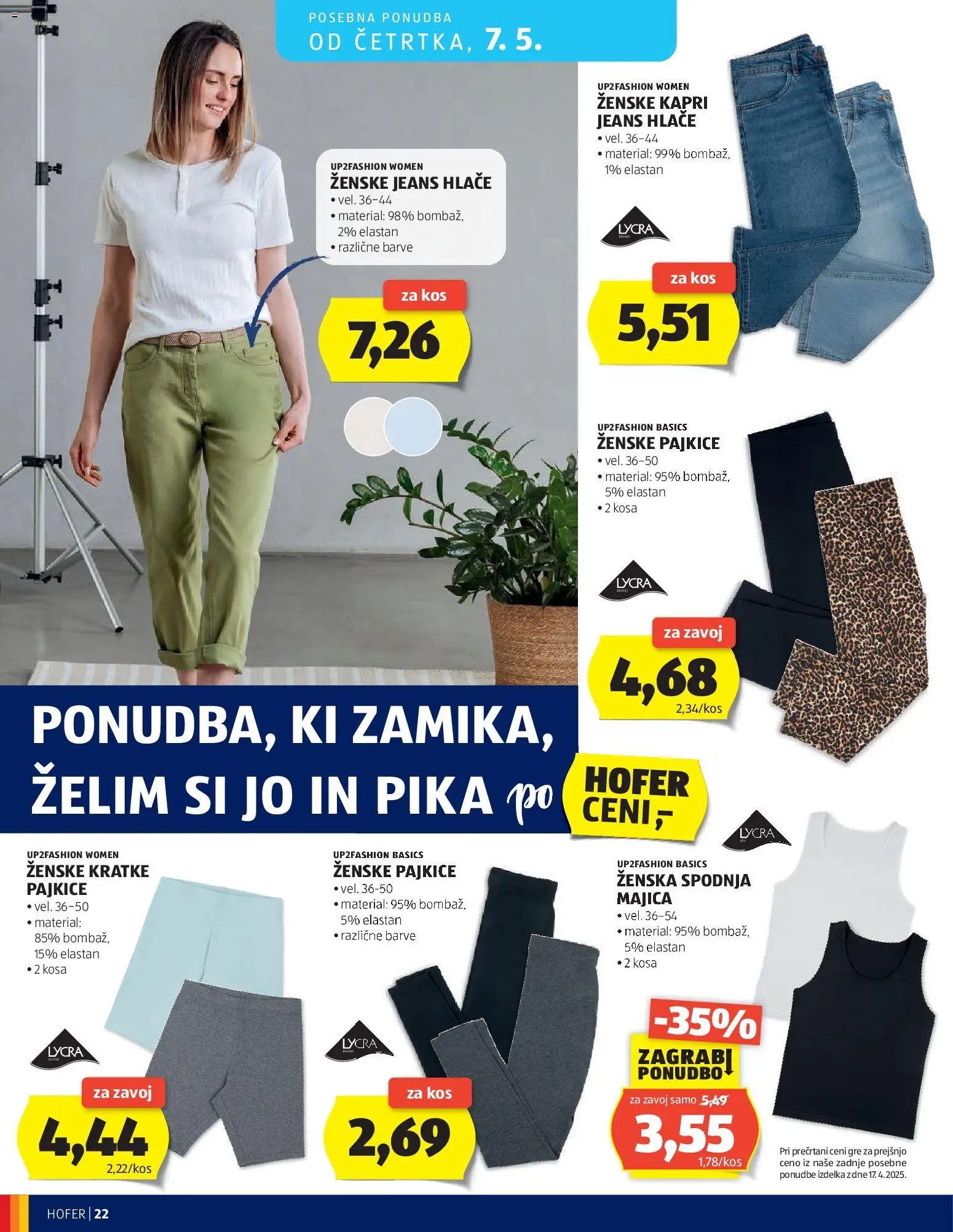 Novi Hofer katalog ponudbe – veljaven od 29.04.2026 | Stran: 22 | Izdelki: Pajkice, Kos, Majica, Hlace
