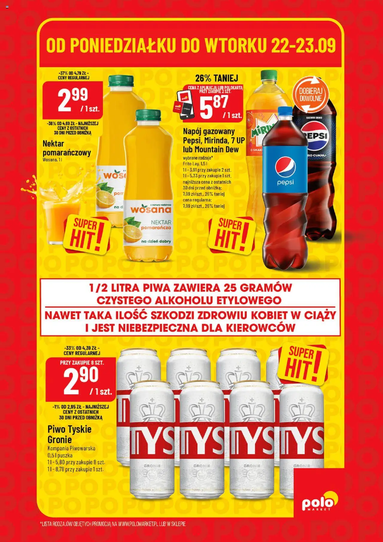 POLOmarket Gazetka - Super Hity od 22.09.2025 | Strona: 5 | Produkty: Pepsi, Tyskie, Piwo