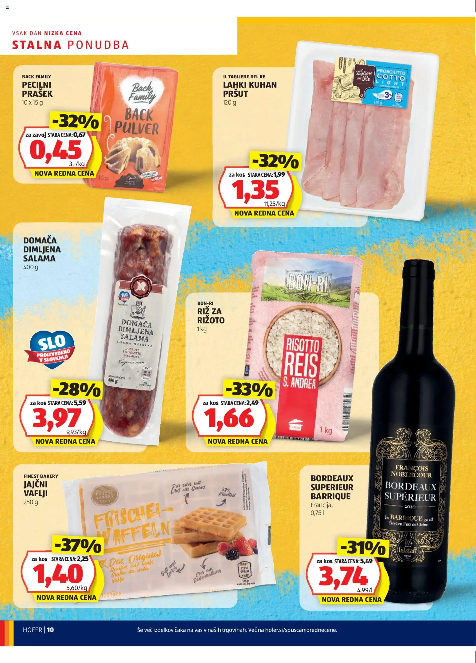 Novi Hofer katalog ponudbe – veljaven od 06.11.2025 | Stran: 10 | Izdelki: Prašek, Vaflji, Kos, Salama