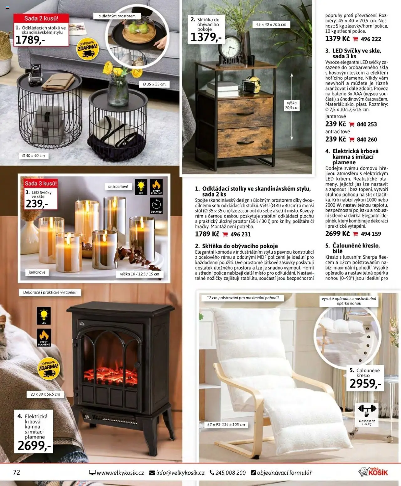 Velký Košík katalog říjen od 01.10.2025 | Strana: 72 | Produkty: Polštáře, Stůl, Baterie, LED