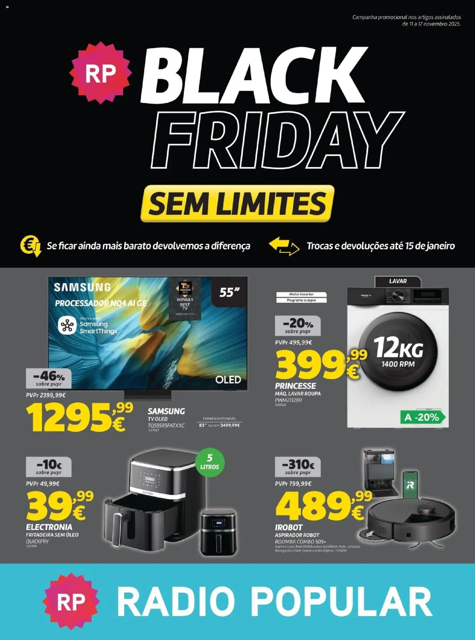 Radio Popular - Black Friday  │ válido de 11.11.2025 | Página: 1 | Produtos: Rádio, Aspirador, Base, Óleo
