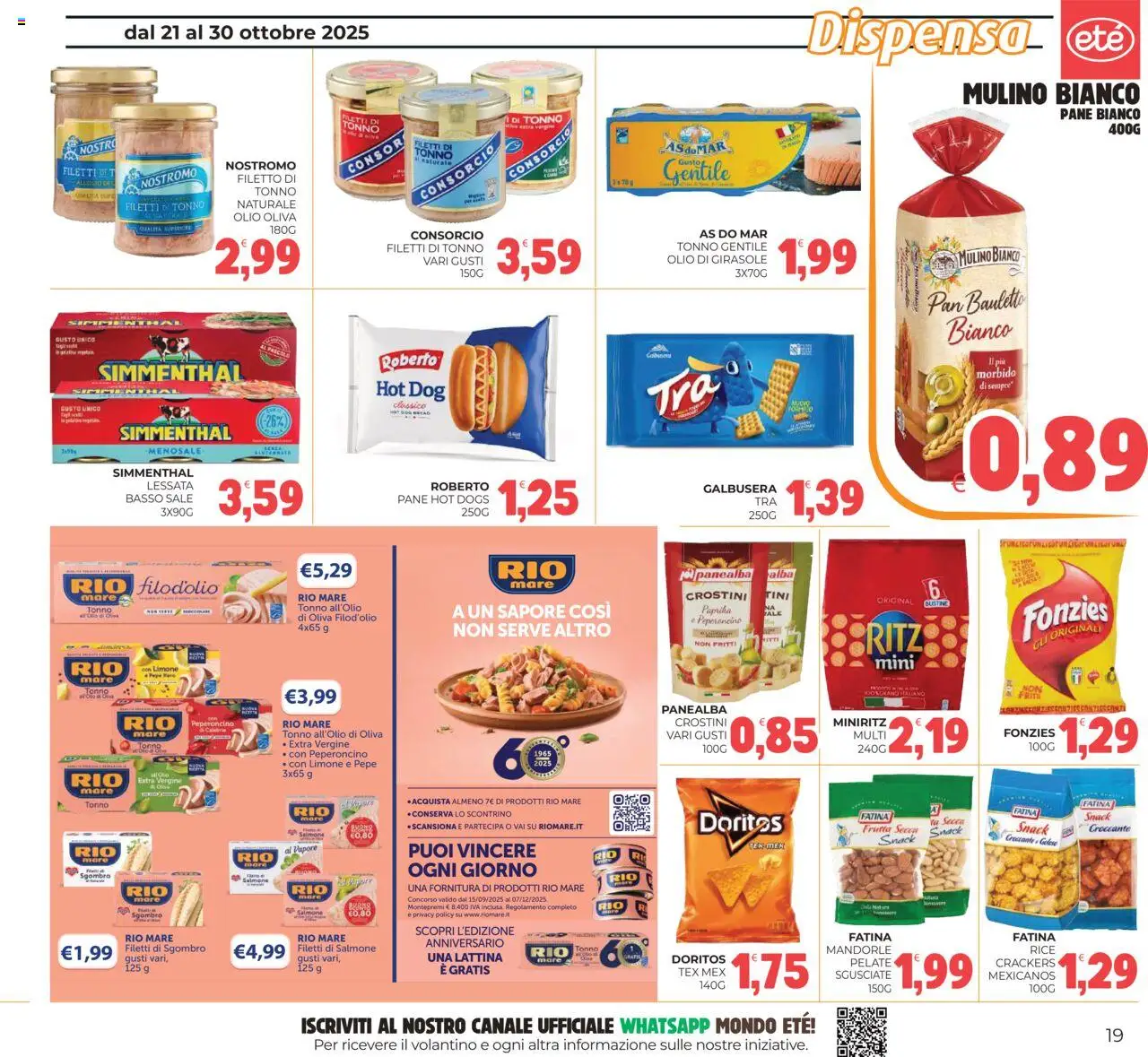 Volantino Eté del 21.10.2025 | Pagina: 19 | Prodotti: Salmone, Sale, Mandorle, Sgombro