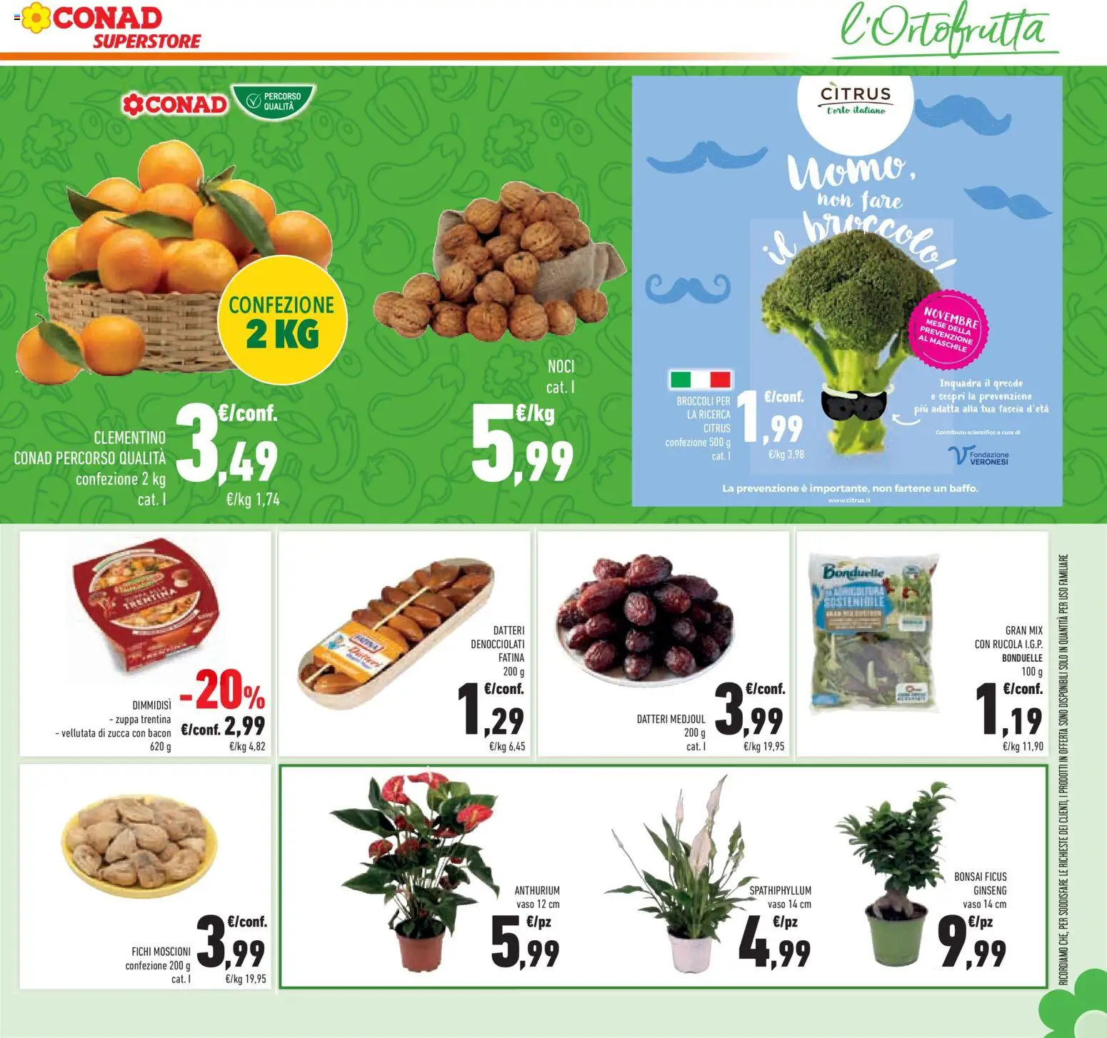 Volantino Conad del 06.11.2025 | Pagina: 13 | Prodotti: Rucola, Noci, Zucca, Vaso