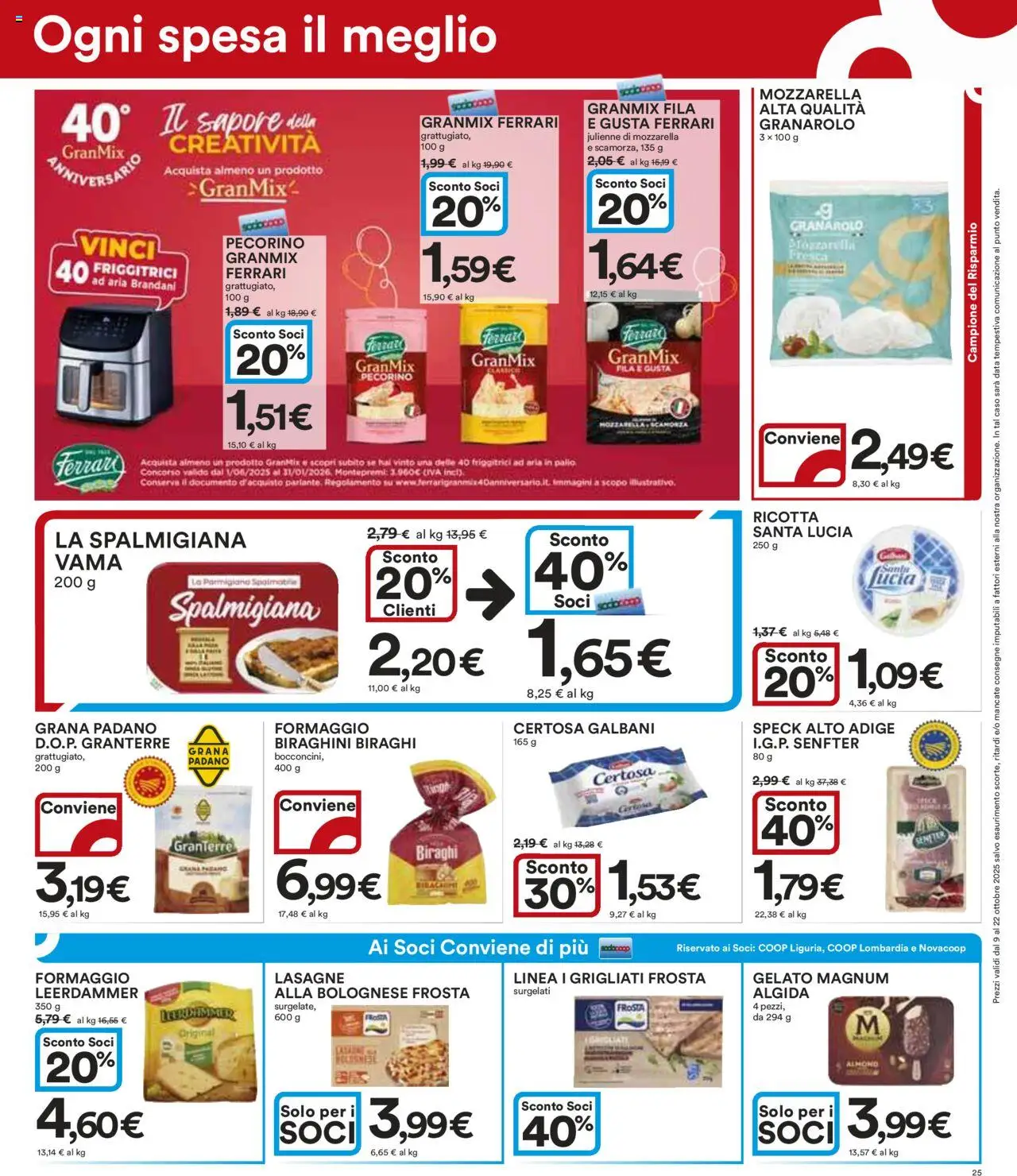 Volantino Ipercoop del 09.10.2025 | Pagina: 25 | Prodotti: Speck, Data, Ricotta, Pecorino