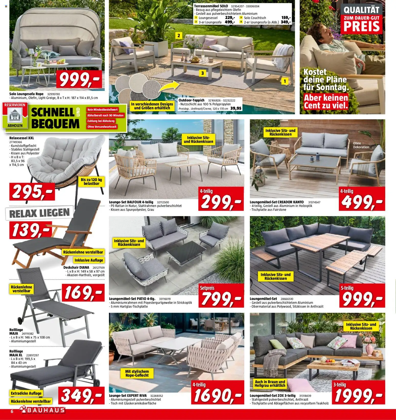 Bauhaus Prospekt aktuell gültig ab 29.04.2026 | Seite: 6 | Produkte: Kissen, Couchtisch, Tisch