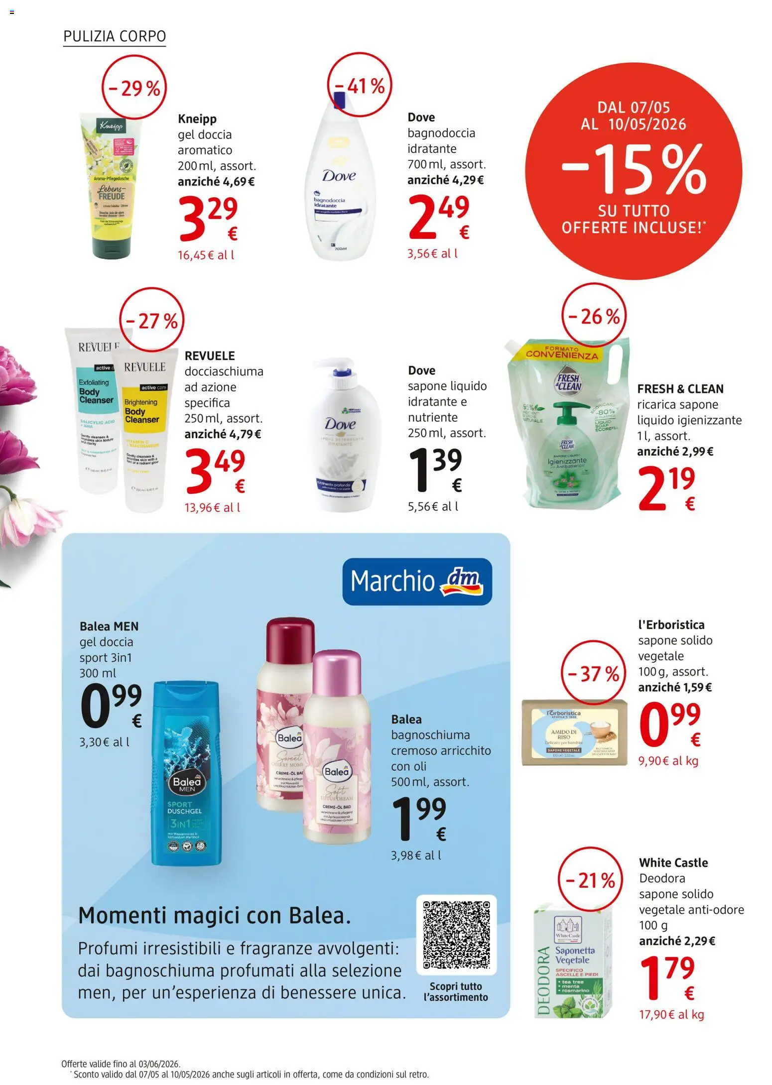 Volantino dm drogerie markt del 07.05.2026 | Pagina: 6 | Prodotti: Rosmarino, Sapone, Saponetta, Doccia