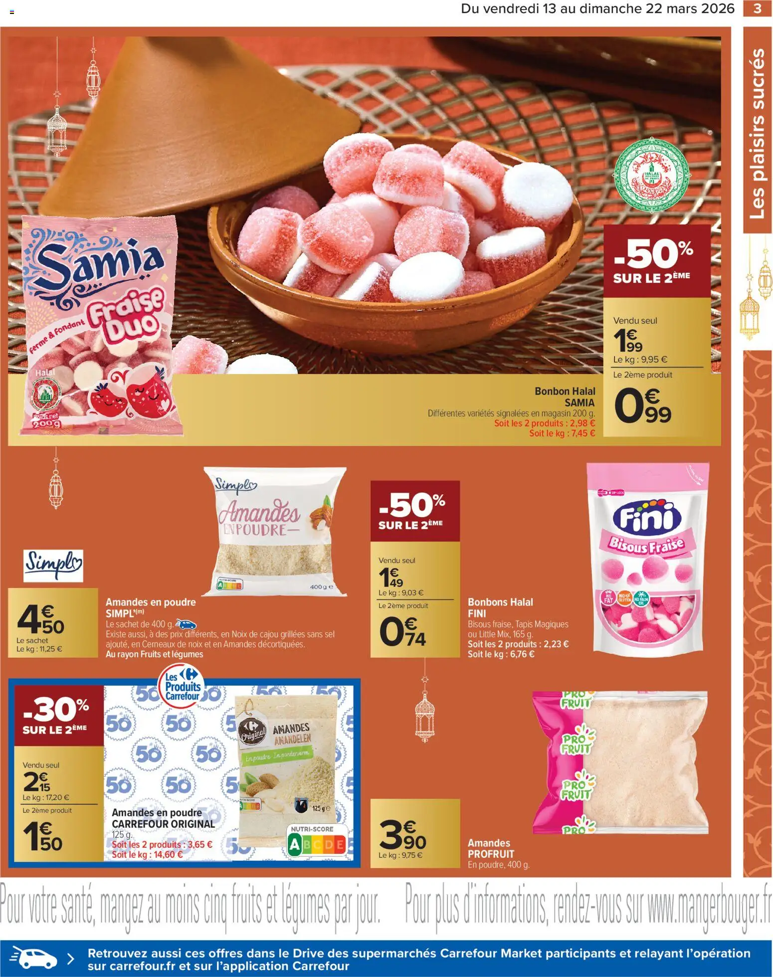 {H1} | Page: 3 | Produits: Amandes en poudre, Tapis, Bonbons, Amandes