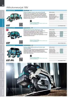 Makita-mainoslehti voimassa 24.03.2026 alkaen | Sivu: 36 | Tuotteet: Monitoimikone, Akku