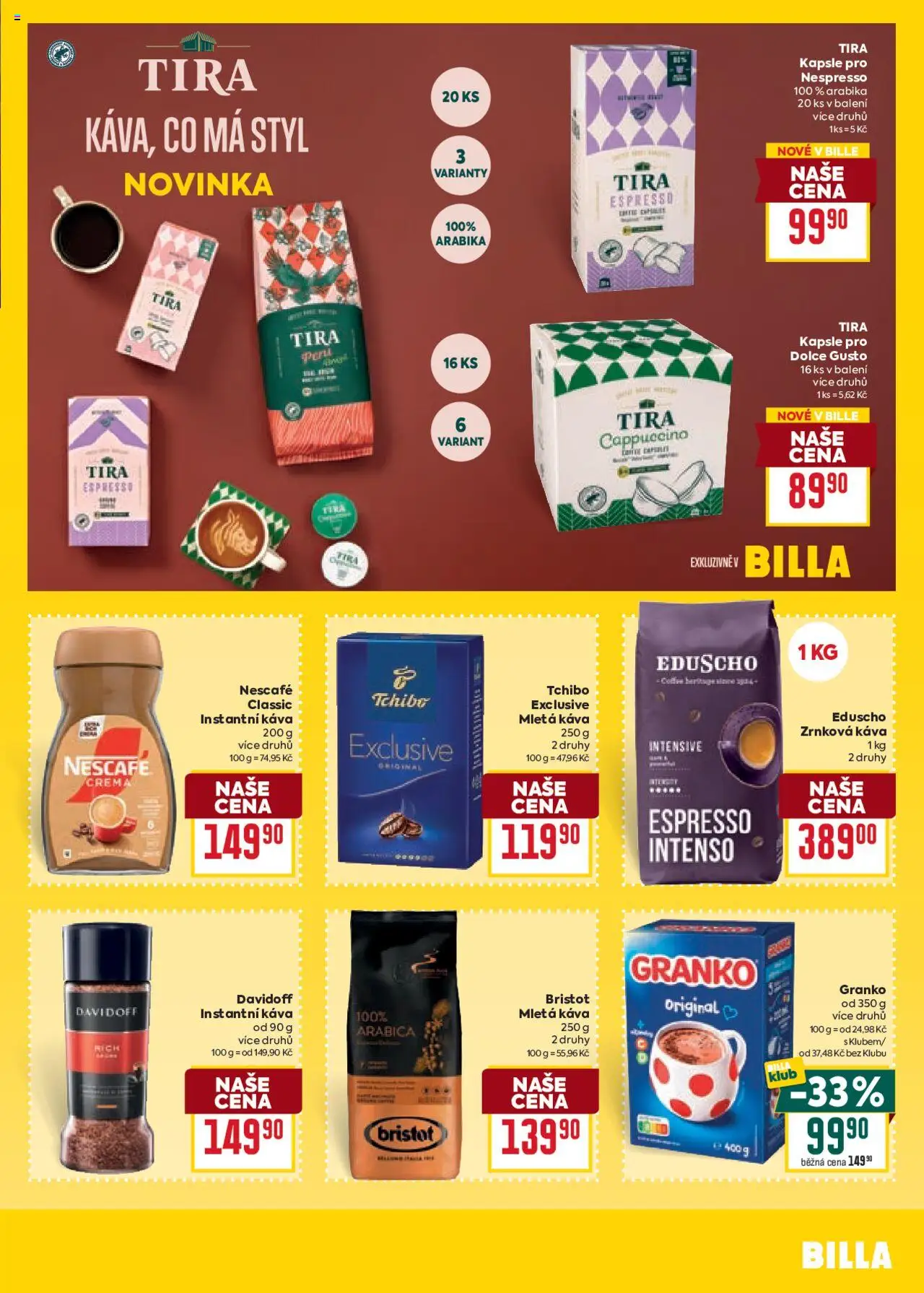 Billa Velký leták od 15.10.2025 | Strana: 31 | Produkty: Dolce Gusto, Kapsle, Crema, Zrnková káva