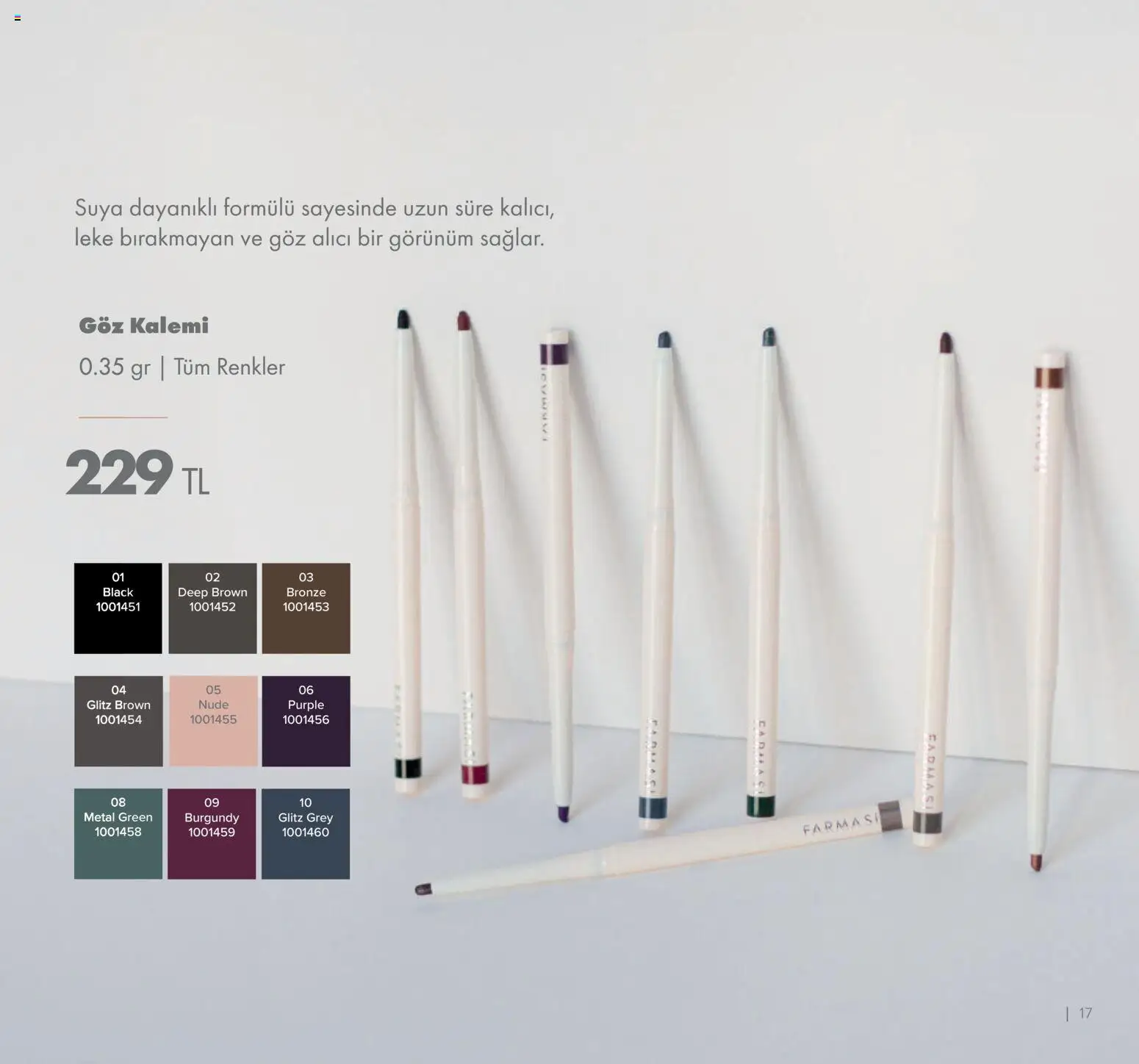 Farmasi Katalog - 01.01.2026 tarihinden itibaren geçerlidir | Sayfa: 17 | Ürünler: Göz kalemi