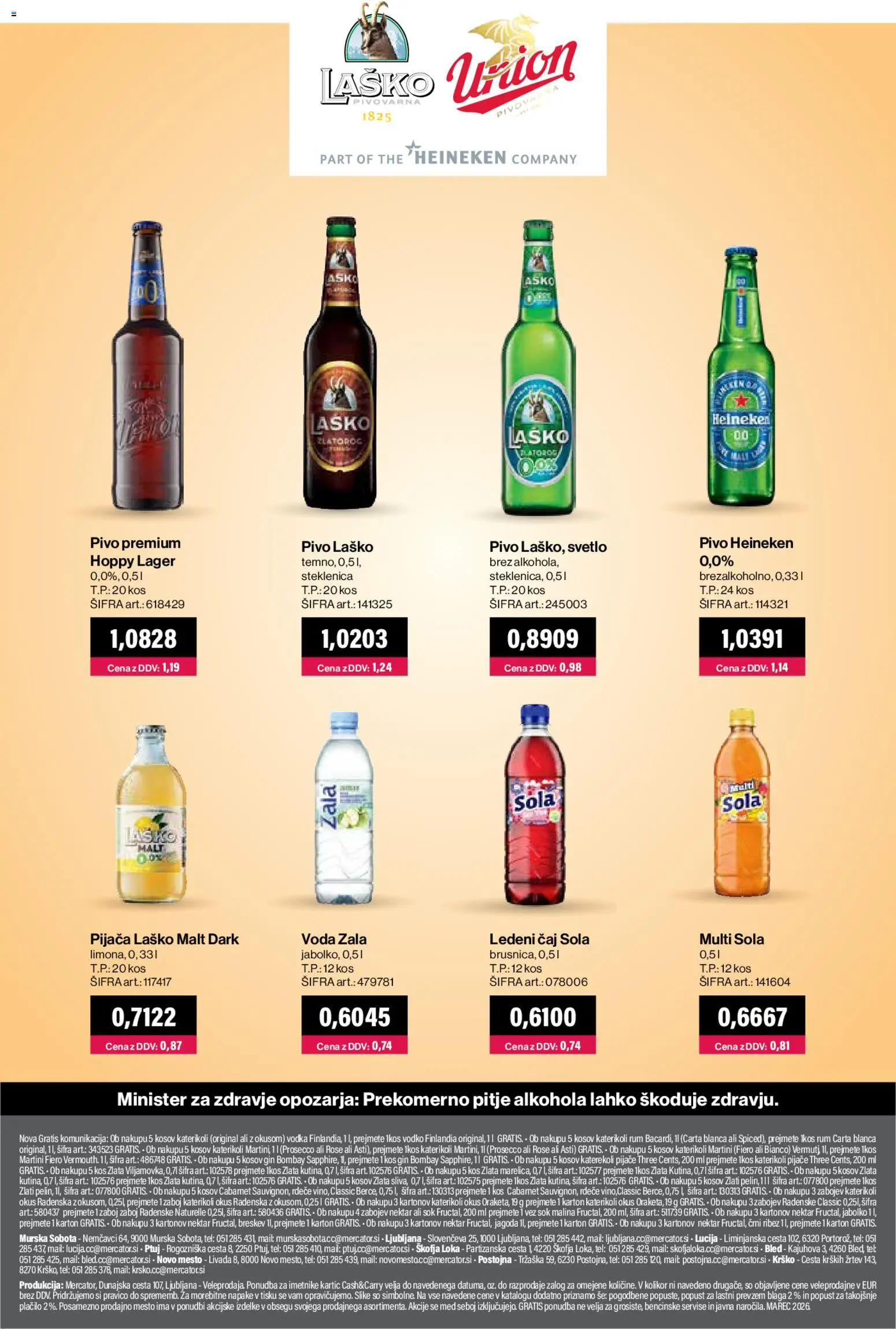 Novi Mercator katalog ponudbe – veljaven od 01.03.2026 | Stran: 24 | Izdelki: Falafel, Pivo, Gin, Vodka