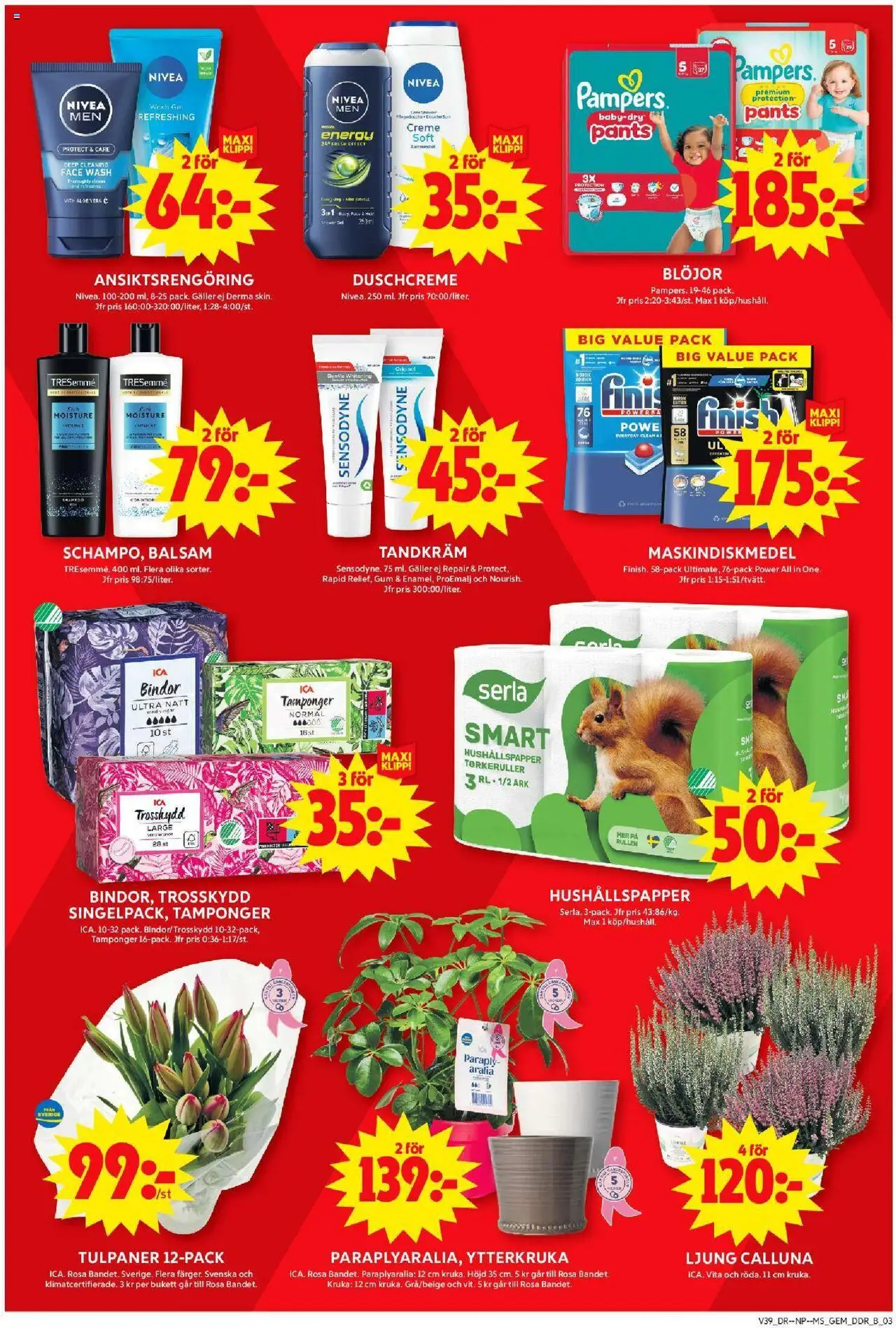 ICA Maxi reklamblad aktuell från 22.09.2025 | Sida: 8 | Produkter: Gem, Trosskydd, Hushållspapper, Paraply
