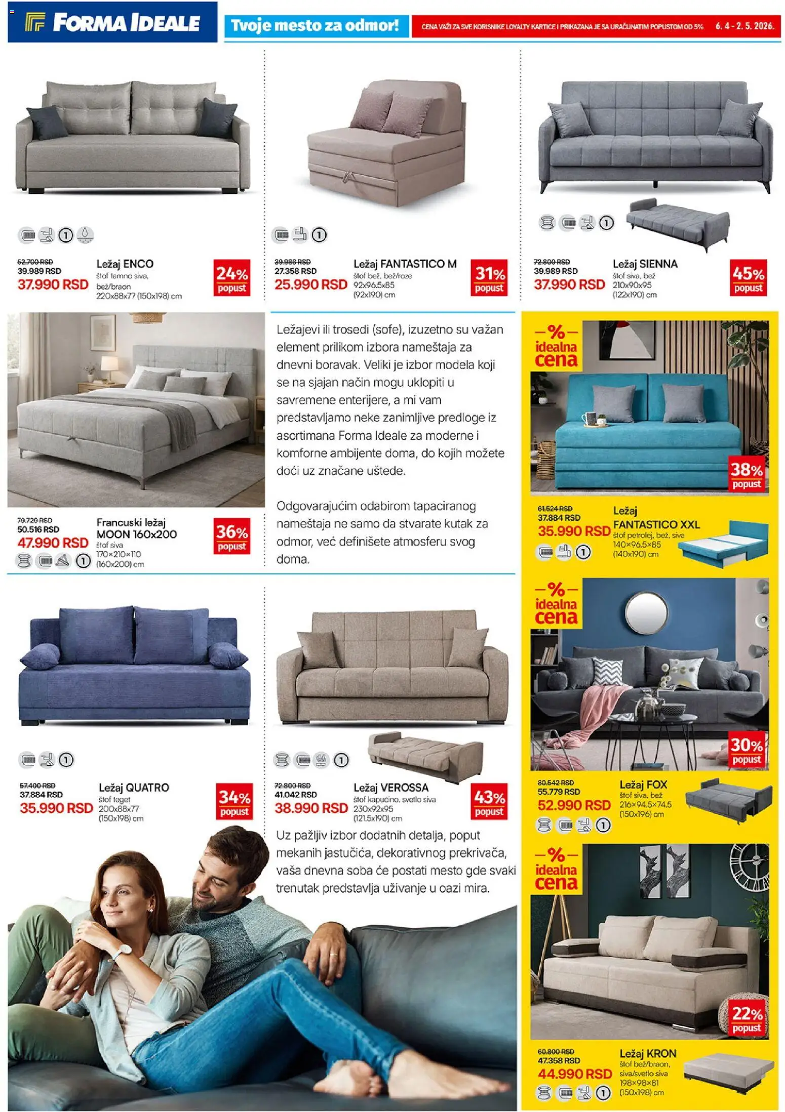 Forma Ideale katalog - važi od 06.04.2026 | Strana: 3 | Proizvode: Francuski ležaj