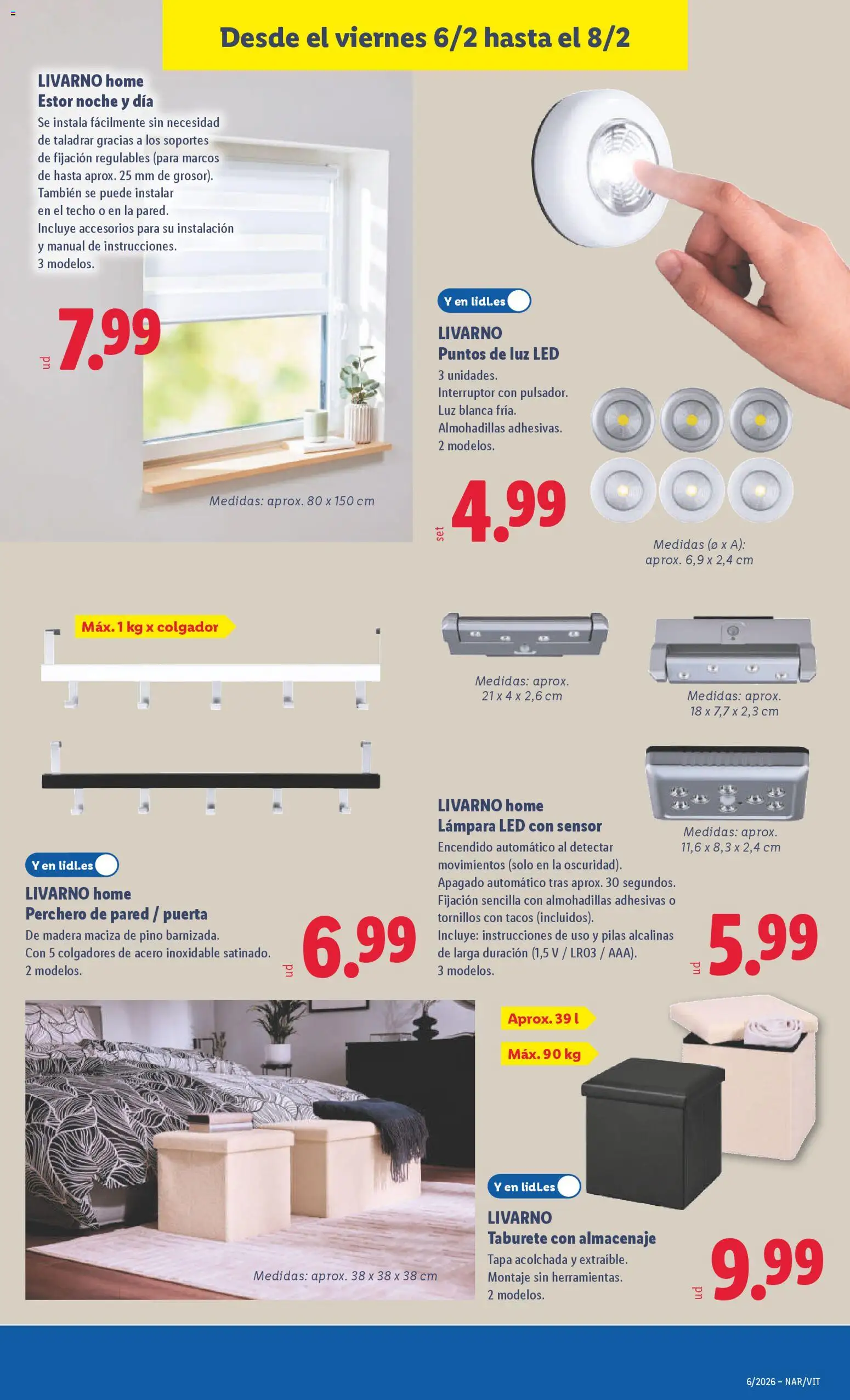 Lidl folleto de bazar │ válido desde el 02.02.2026 | Página: 25 | Productos: Perchero, Tacos, Almacenaje, Lámpara