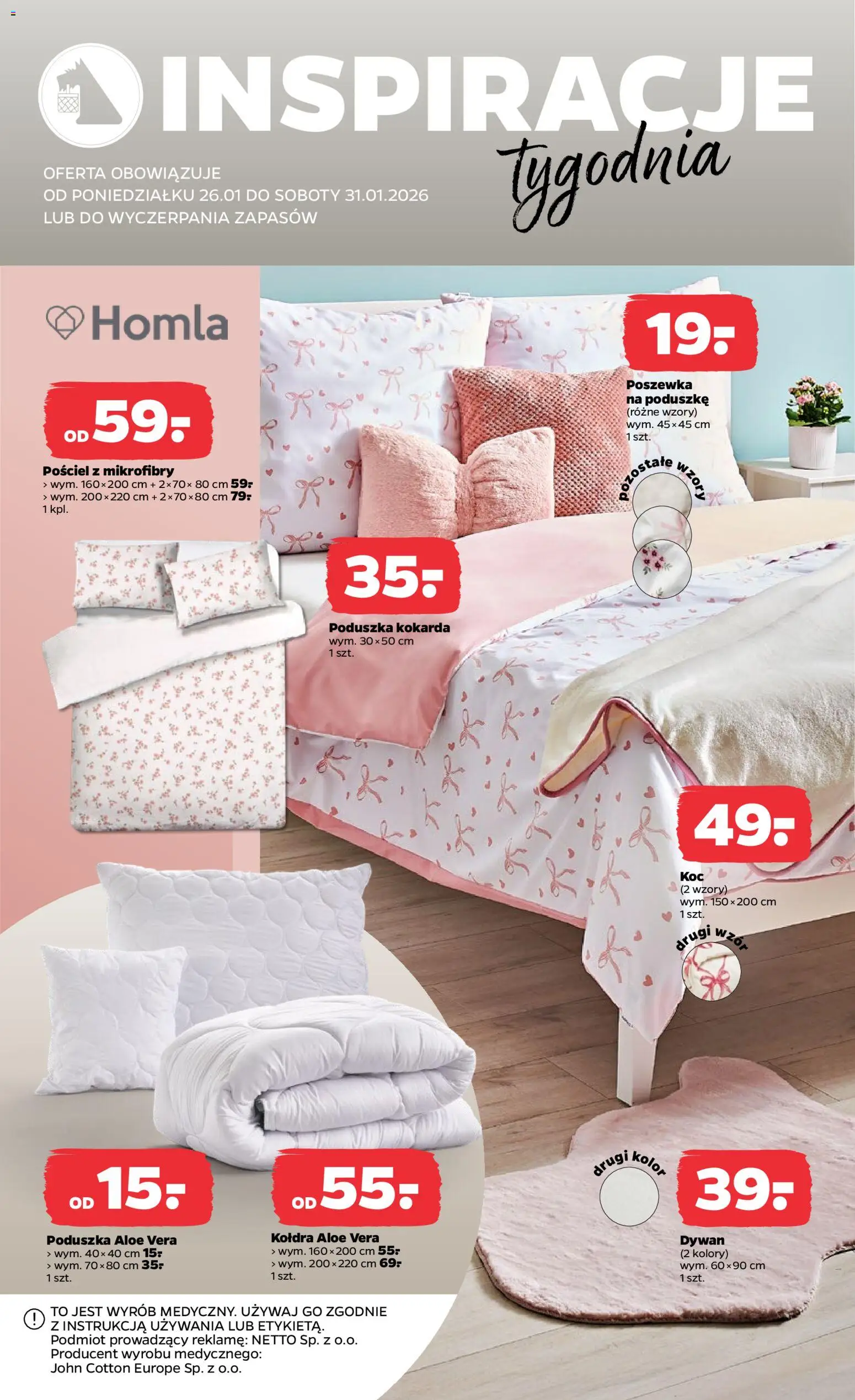 Netto gazetka - Non Food od 26.01.2026 | Strona: 2 | Produkty: Pościel, Poduszka, Dywan, Kołdra