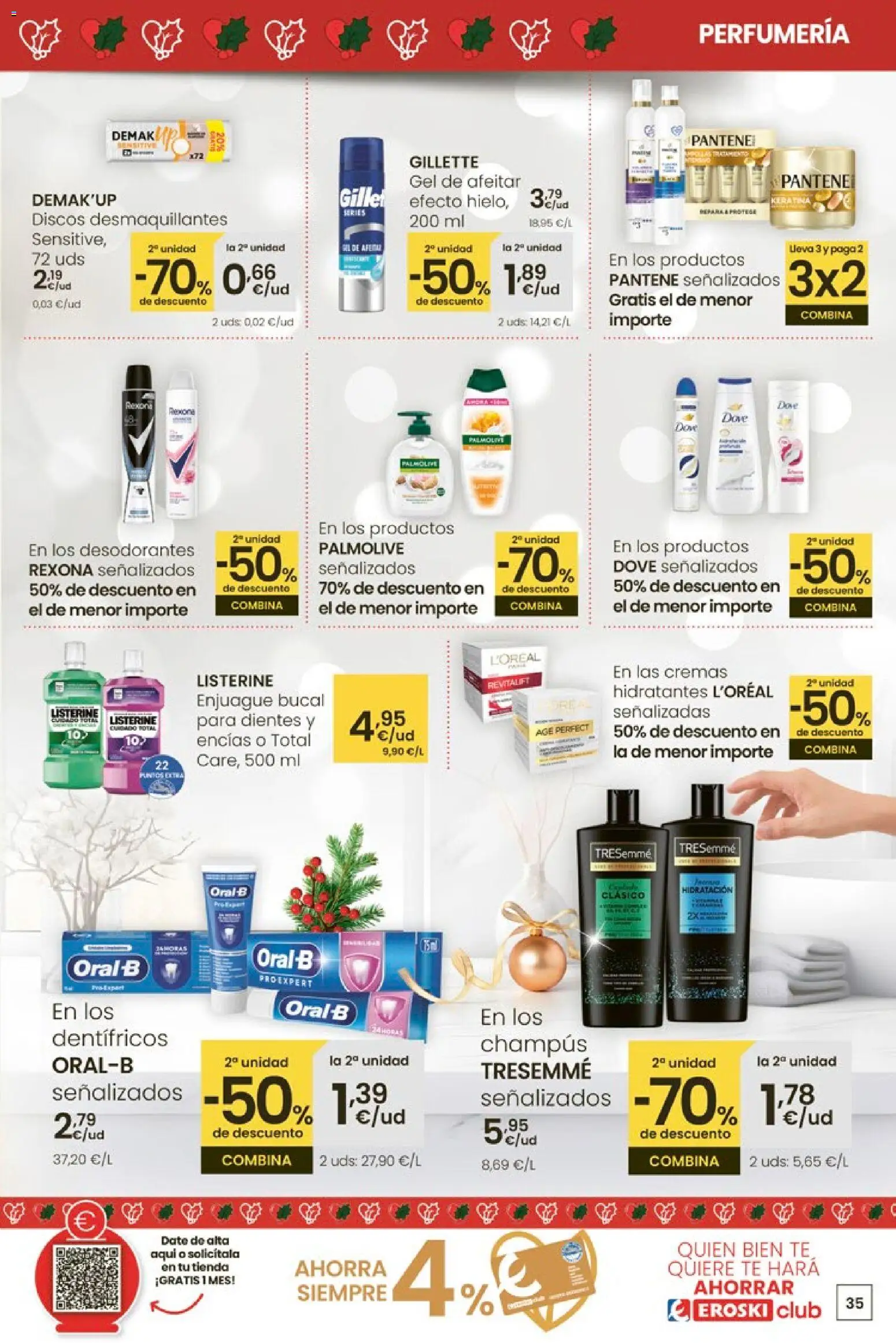 Eroski - Navidad  │ válido desde el 18.12.2025 | Página: 35 | Productos: Gel de afeitar, Enjuague bucal, Té