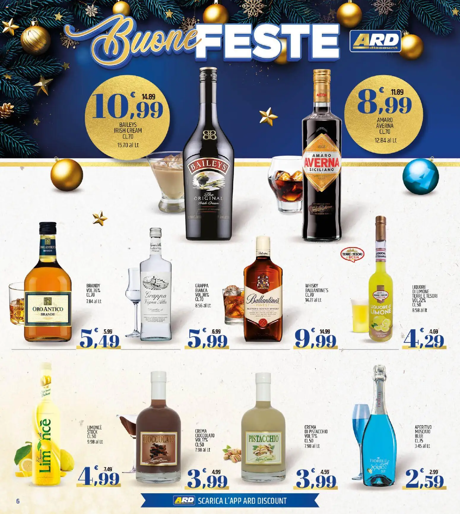 Volantino ARD Discount del 22.12.2025 | Pagina: 6 | Prodotti: Cioccolato, Whisky, Brandy, Amaro