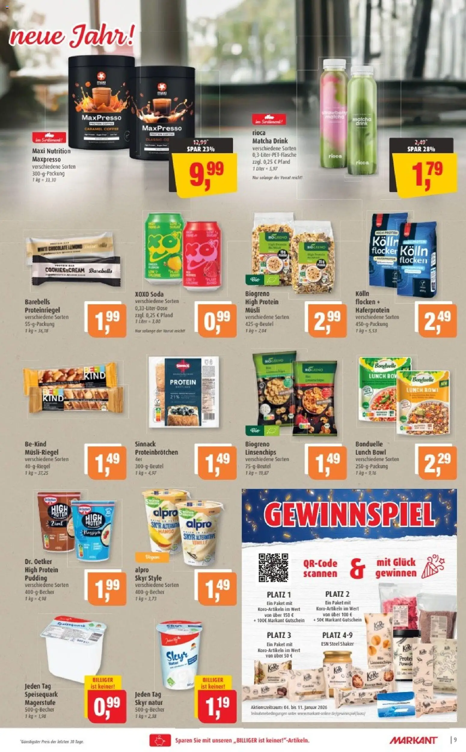 Markant Prospekt 	 – gültig ab 05.01.2026 | Seite: 9 | Produkte: Musli, Pudding, Skyr, Flocken