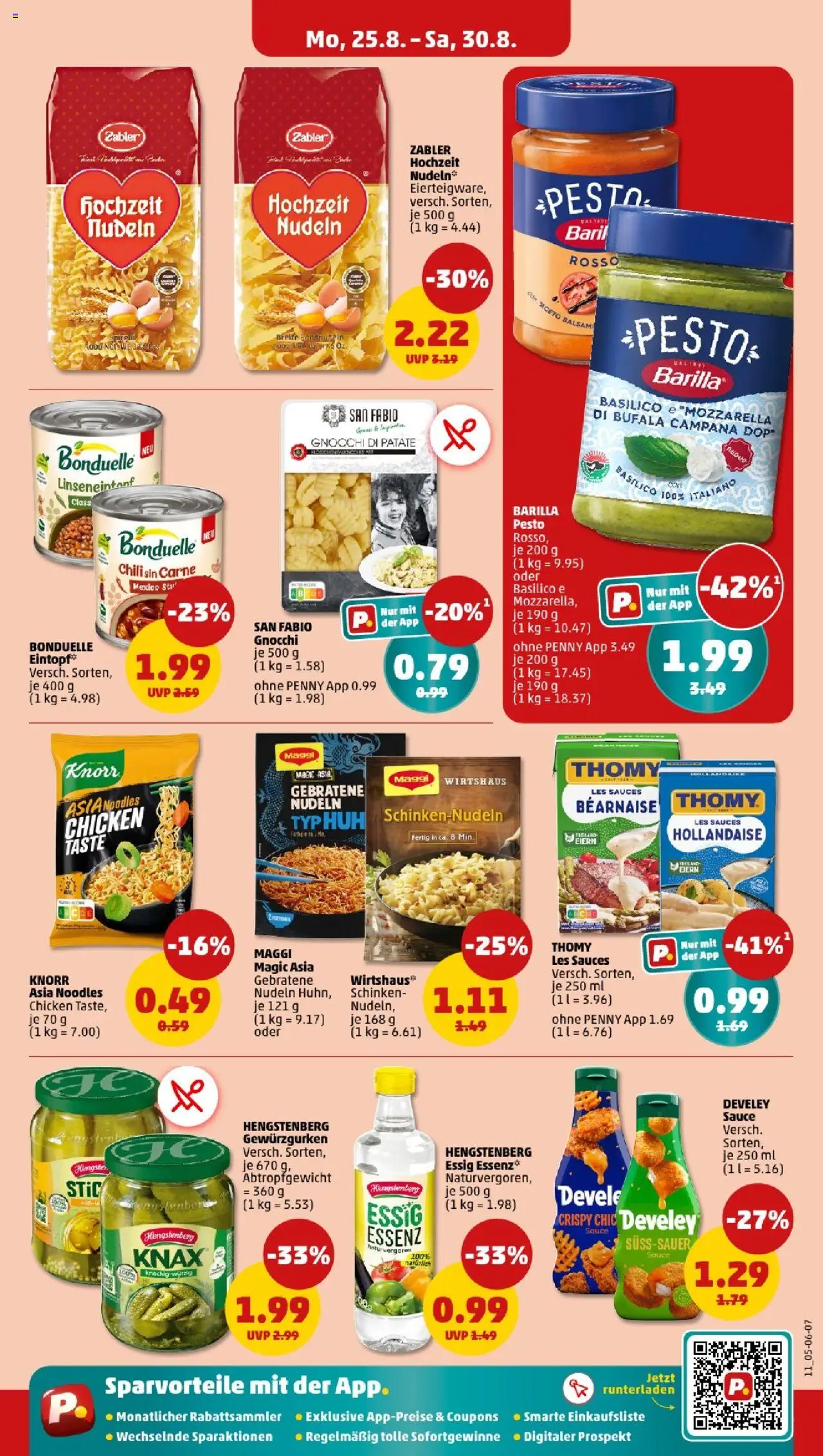 Penny - Saarland - gültig ab dem 25.08.2025 | Seite: 11 | Produkte: Essig, Barilla pesto, Knorr, Chili