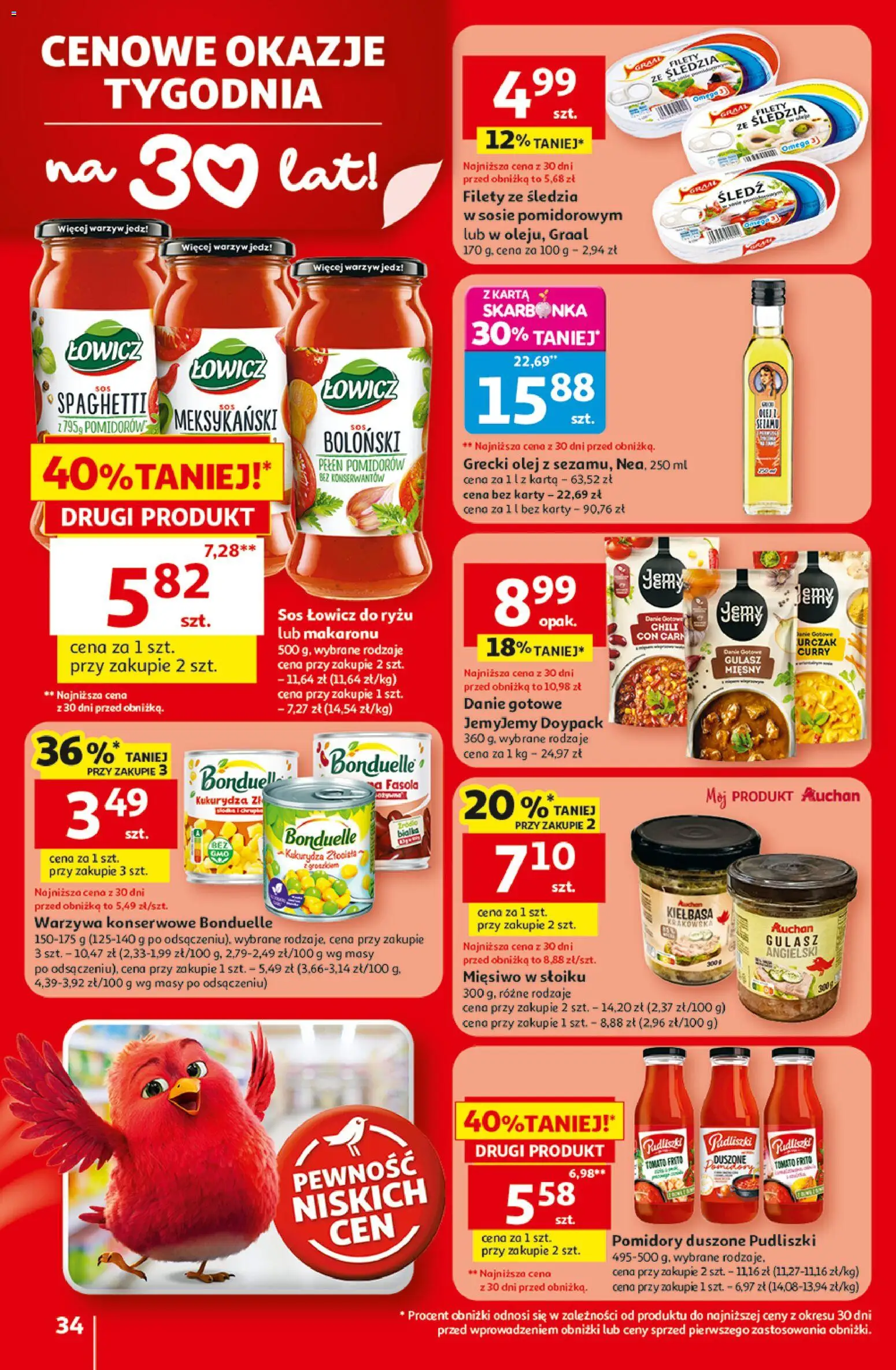 Auchan gazetka - 30 Lat Hipermarket od 29.04.2026 | Strona: 34 | Produkty: Chili, Karta, Olej, Gulasz