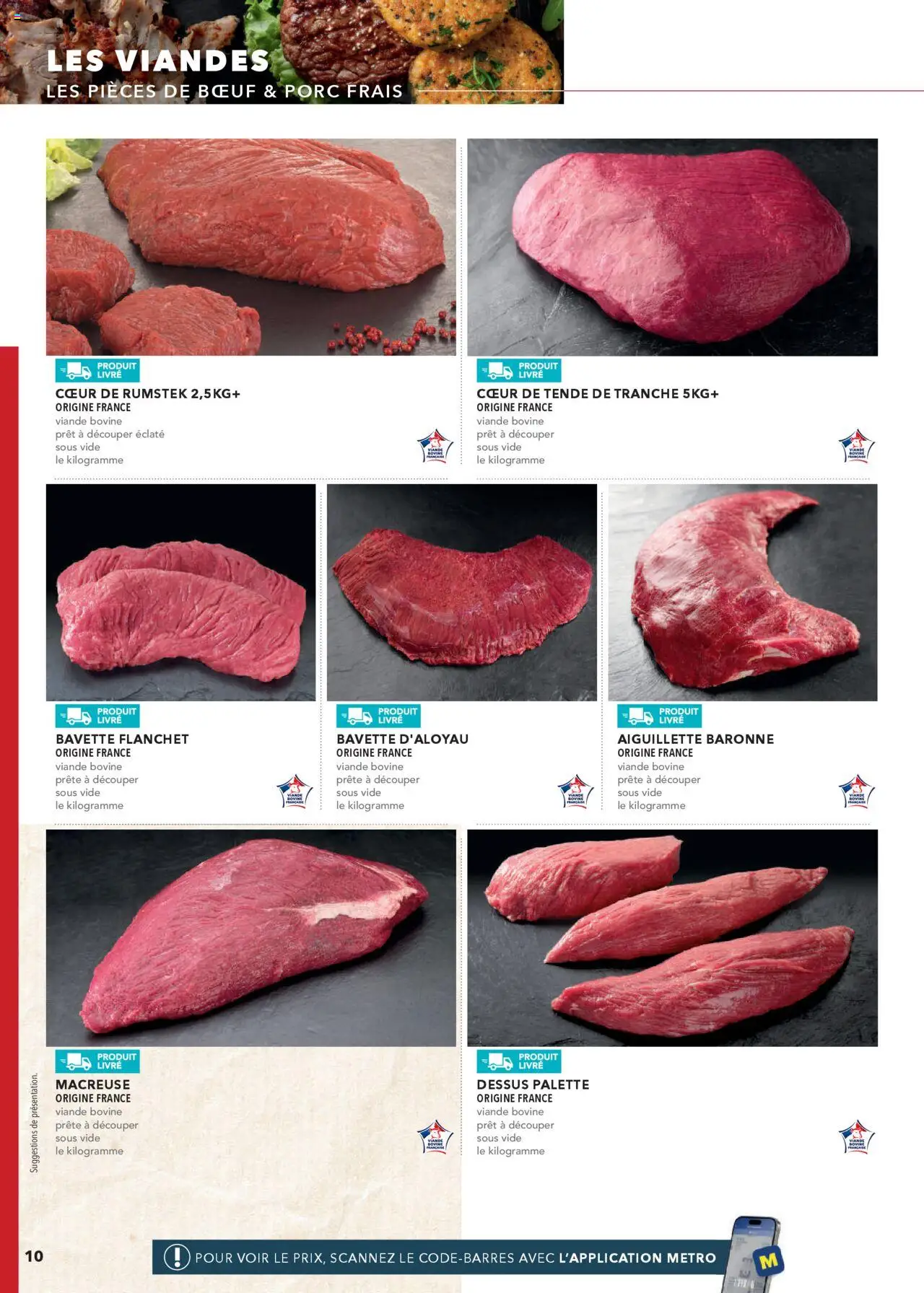  | Page: 10 | Produits: Porc, Bavette, Livre, Viande bovine