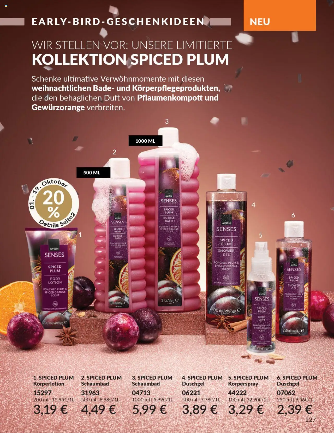 AVON Katalog Oktober 2025 – gültig ab 01.10.2025 | Seite: 229 | Produkte: Duft, Duschgel, Körperlotion, Körperspray