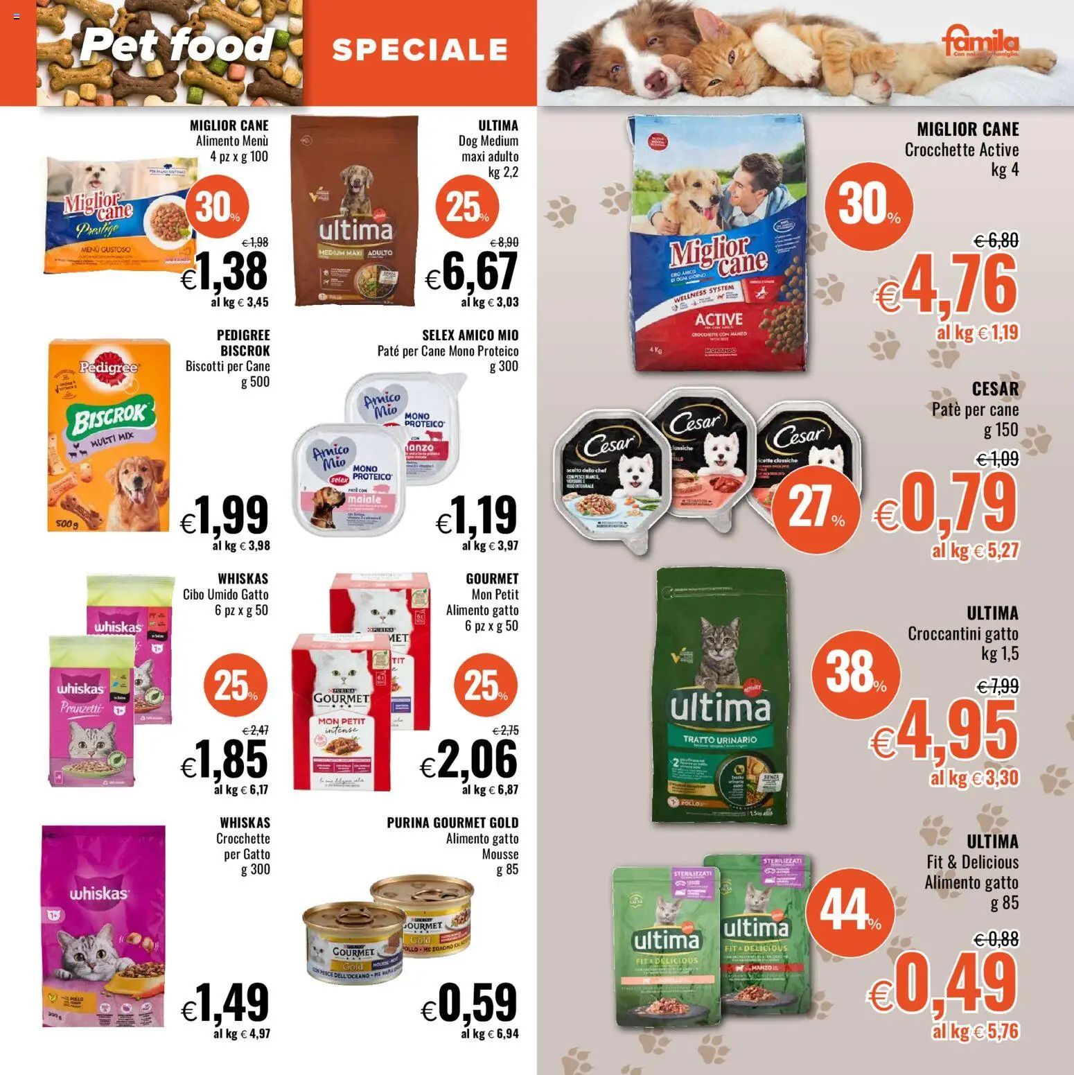 Volantino Famila del 13.11.2025 | Pagina: 25 | Prodotti: Paté, Pollo, Maiale, Biscotti