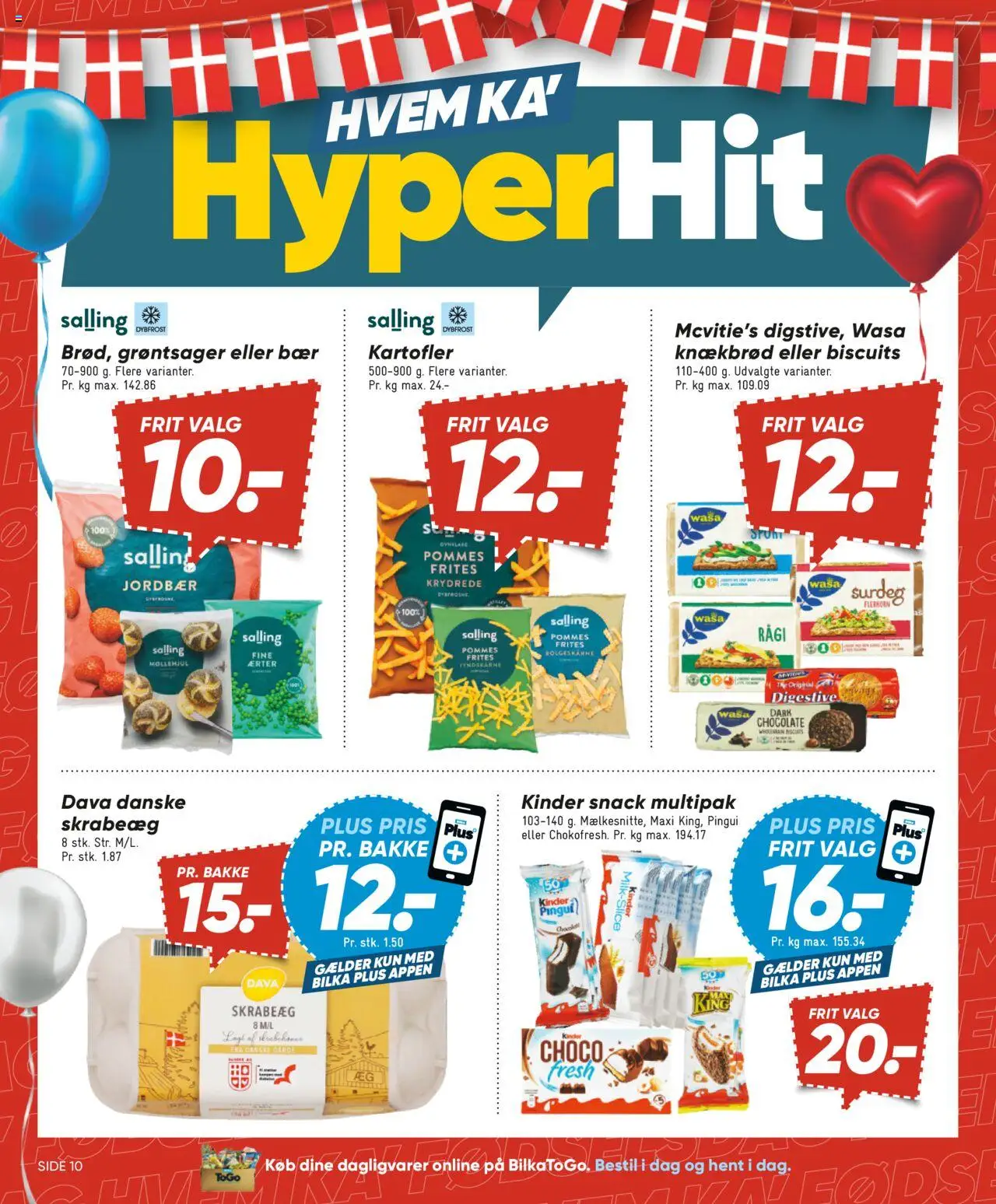 Bilka Tilbudsavis gyldig fra 08.08.2025 | Side: 10 | Produkter: Jordbær, Kartofler, Knækbrød, Ærter